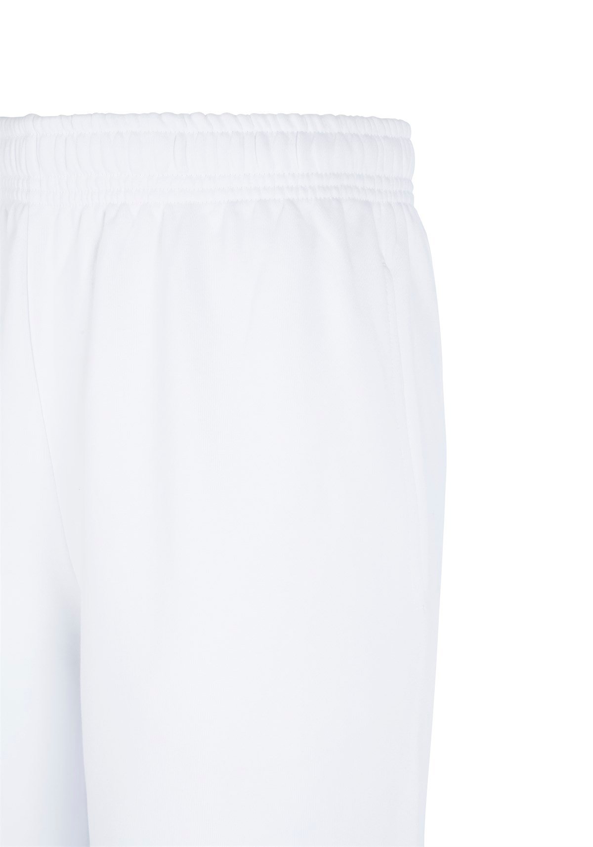 Beyaz Bol Paçası Lastikli Sweatpants