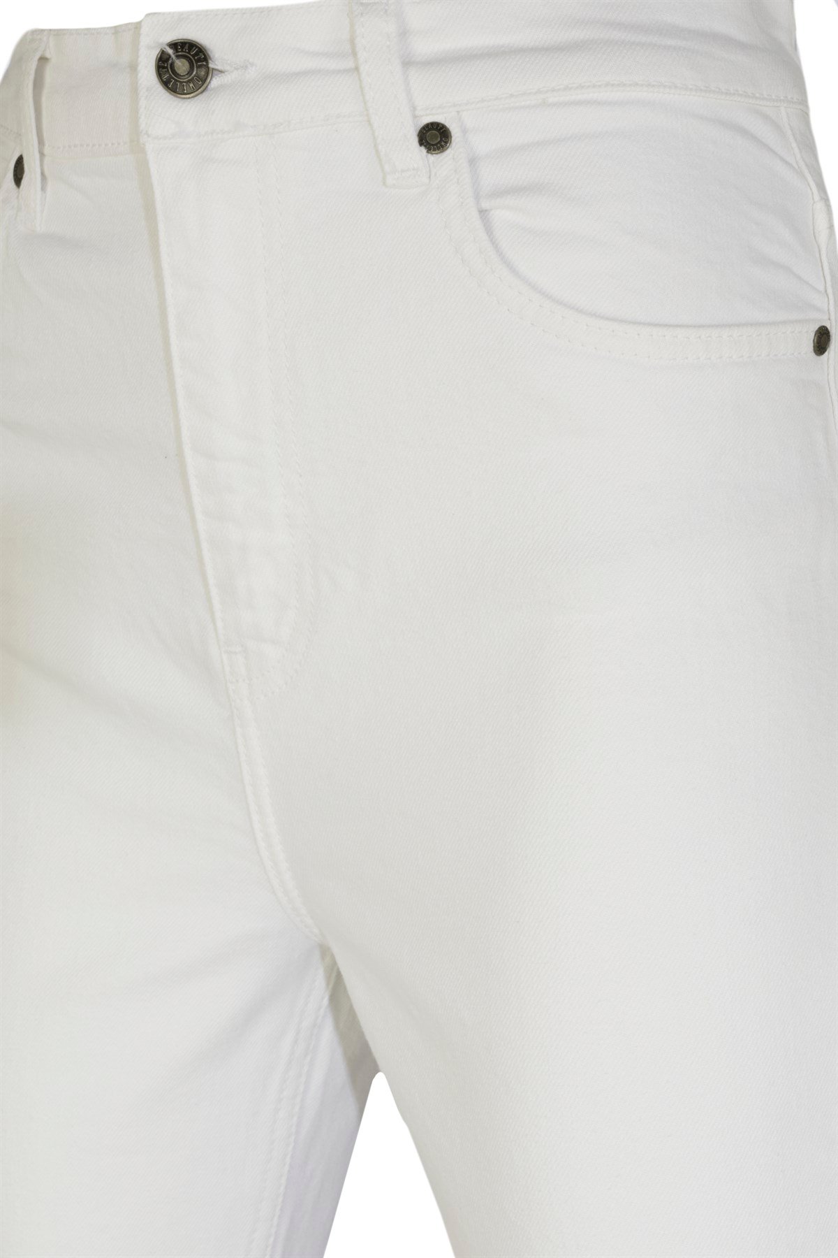 Beyaz Crop Flare Jean