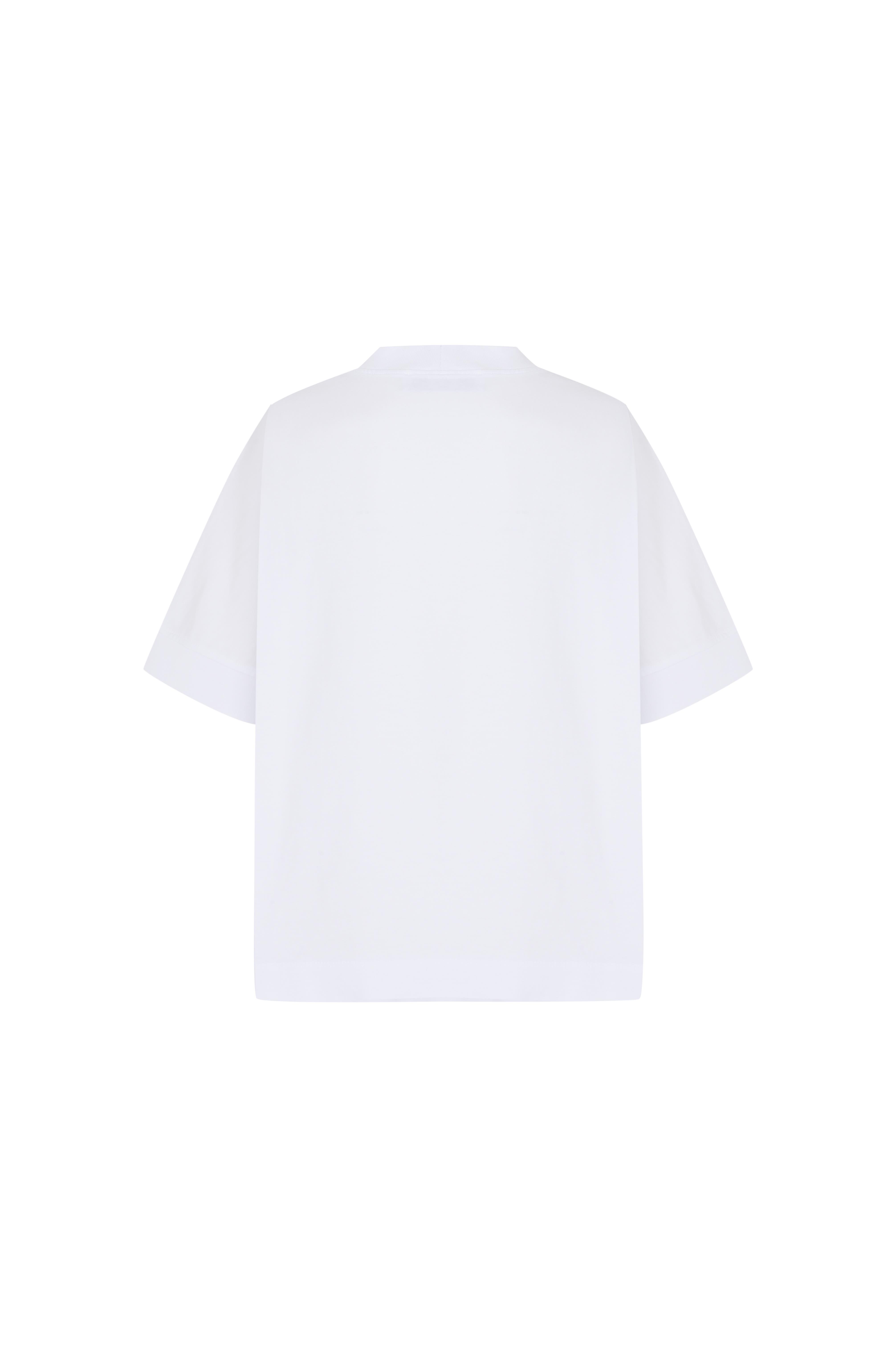 Beyaz Dik Yaka Oversize Tshirt