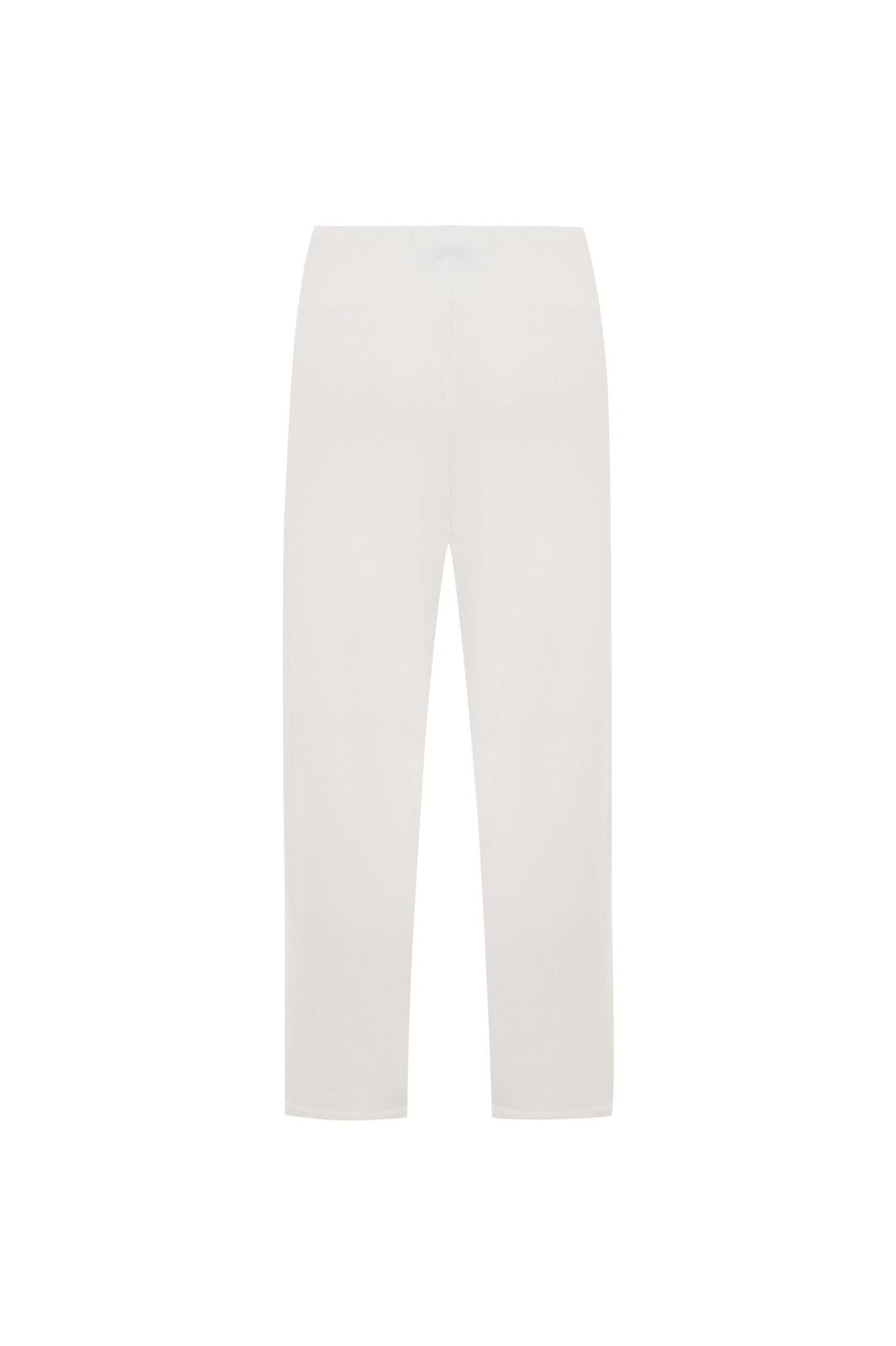 Beyaz Havlu Crop Pantolon