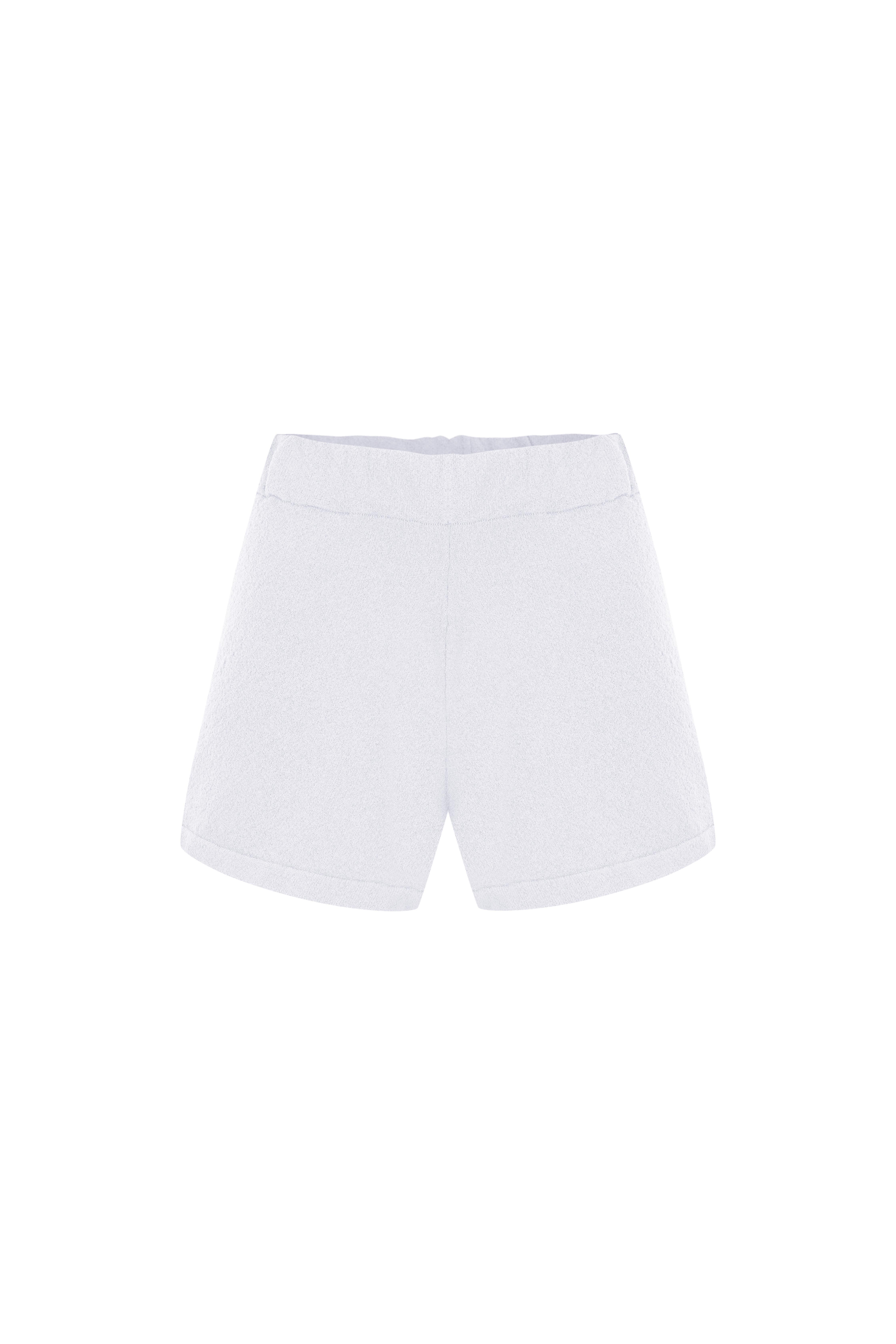 Beyaz Havlu Mini Şort