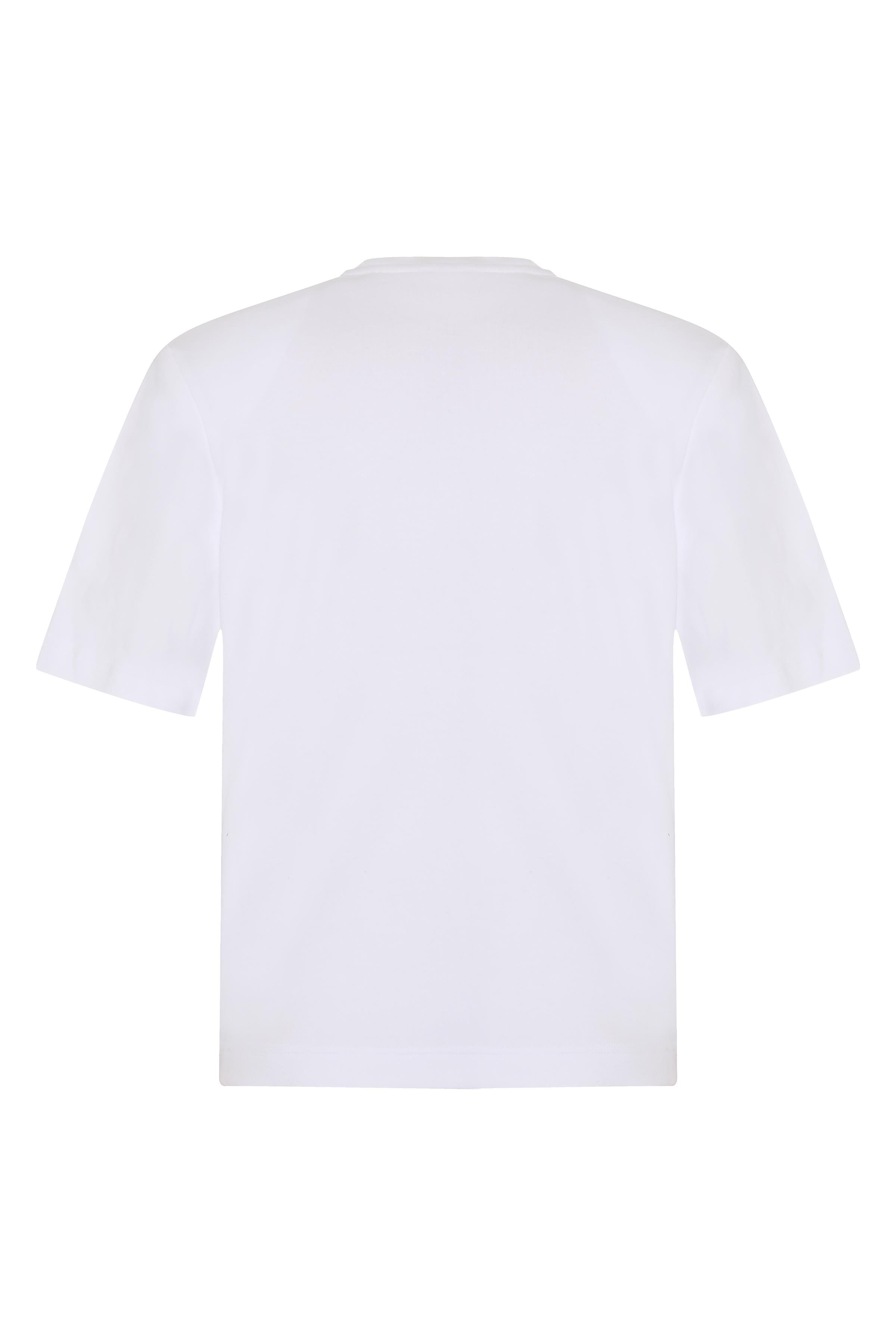 Beyaz Vatkalı Pamuklu Kısa Kol Tshirt