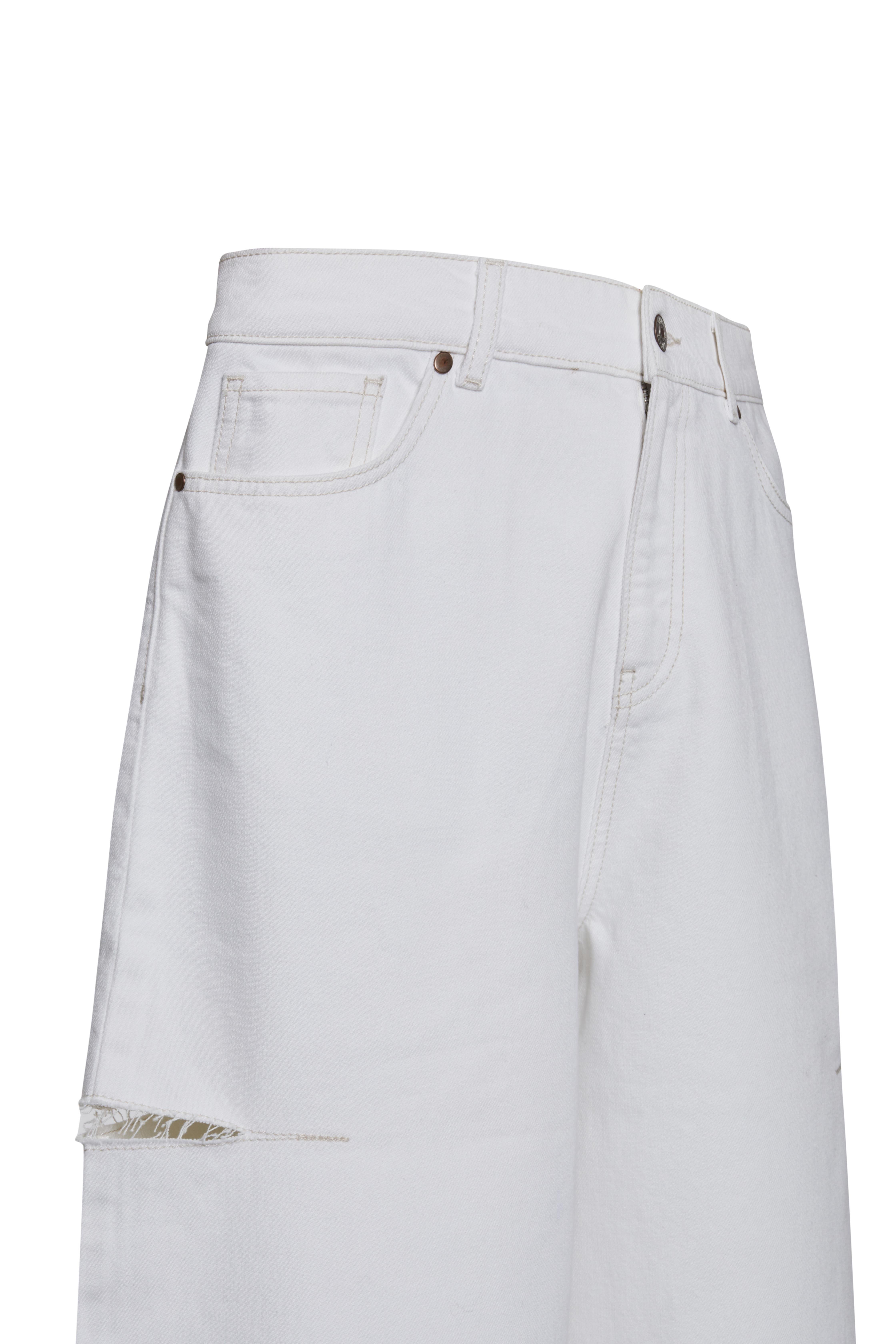 Beyaz Yırtık Detaylı Palazzo Jean