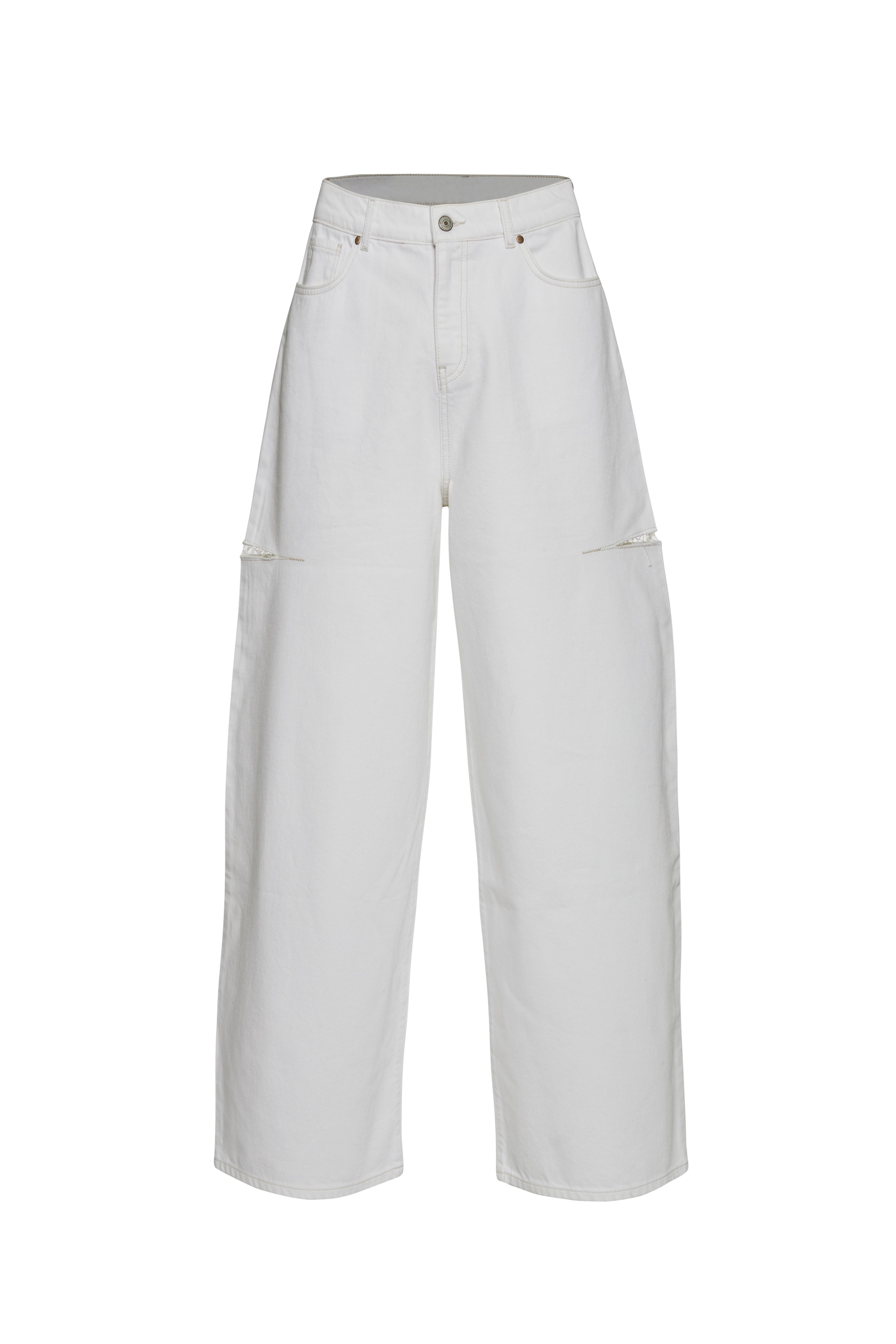 Beyaz Yırtık Detaylı Palazzo Jean