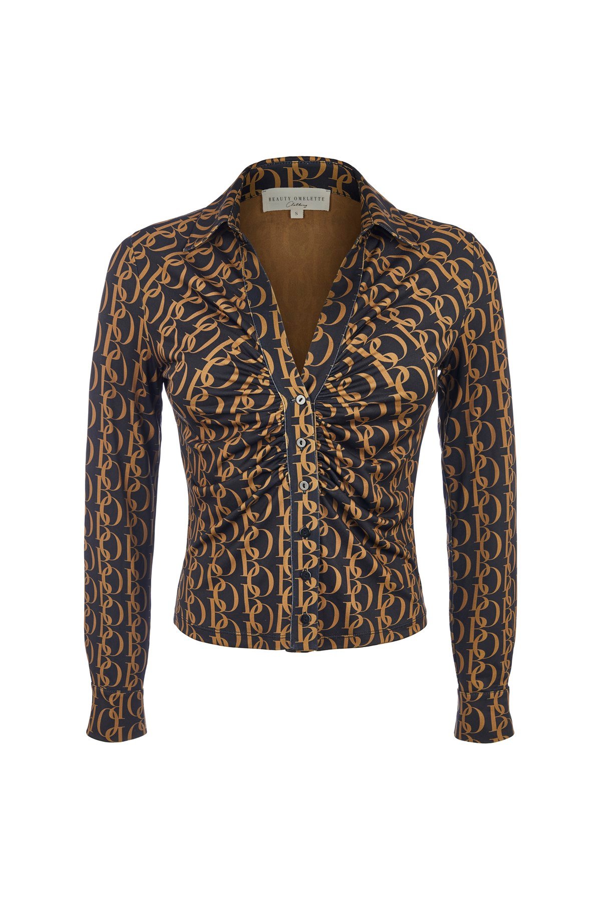 Bo Logo Desen Jarse Streç Gömlek