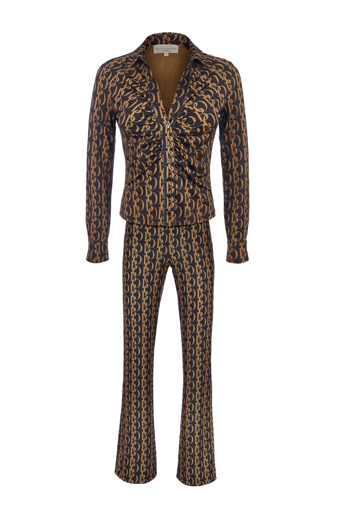 Bo Logo Desen Jarse Streç Gömlek