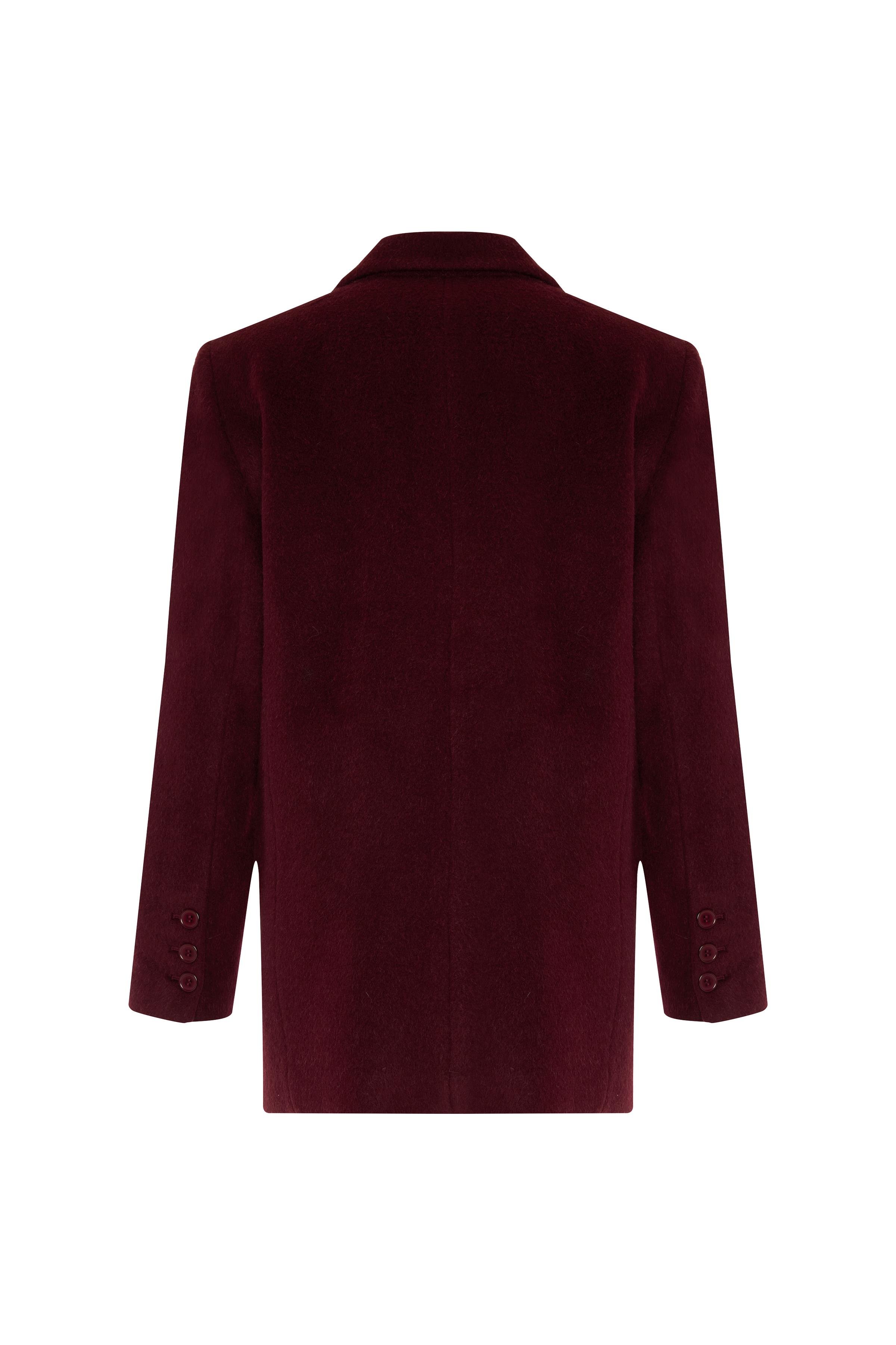 Bordo Daddy Alpaka Ceket Kaban