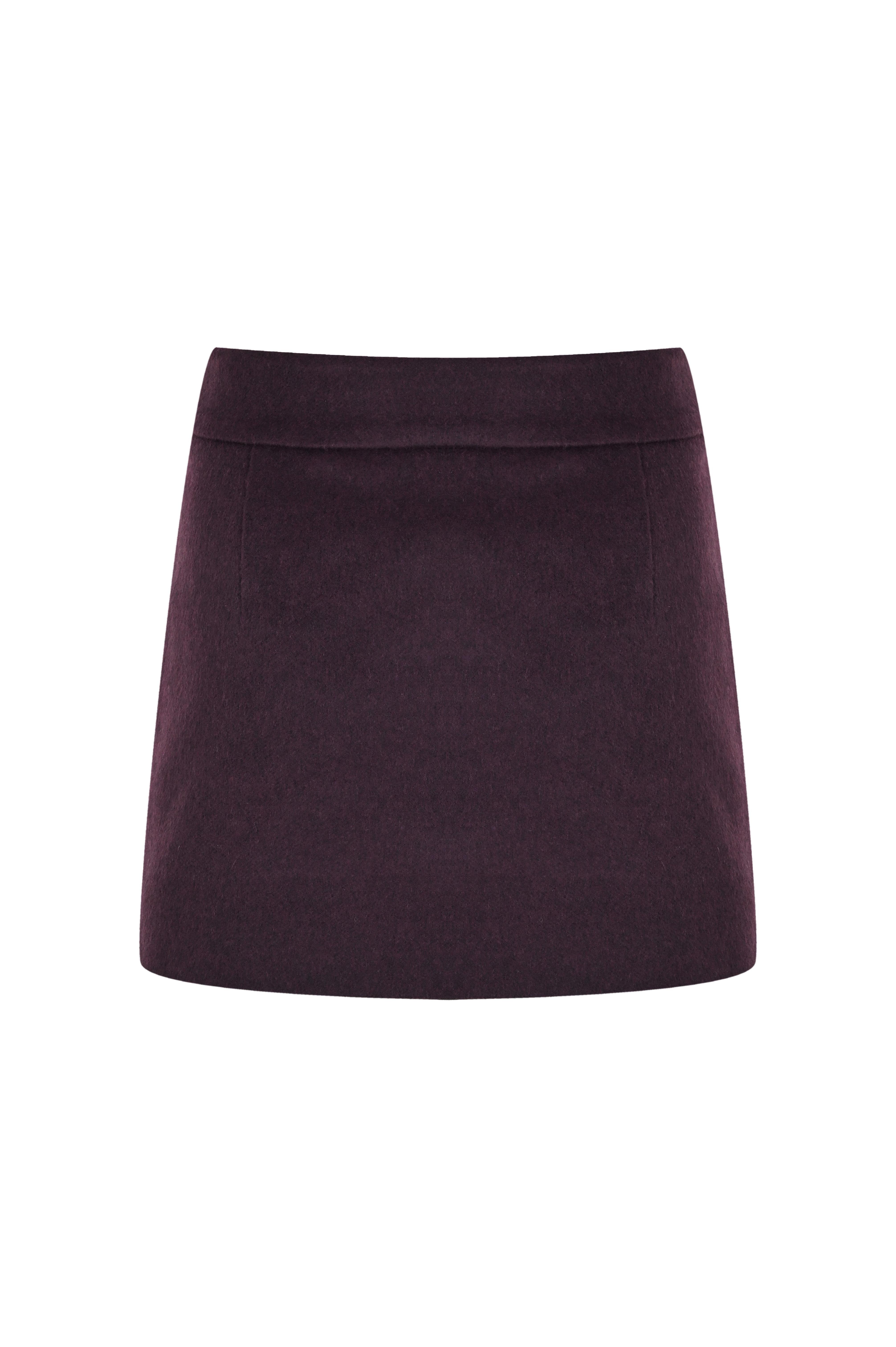 Bordo Mini Yünlü Etek