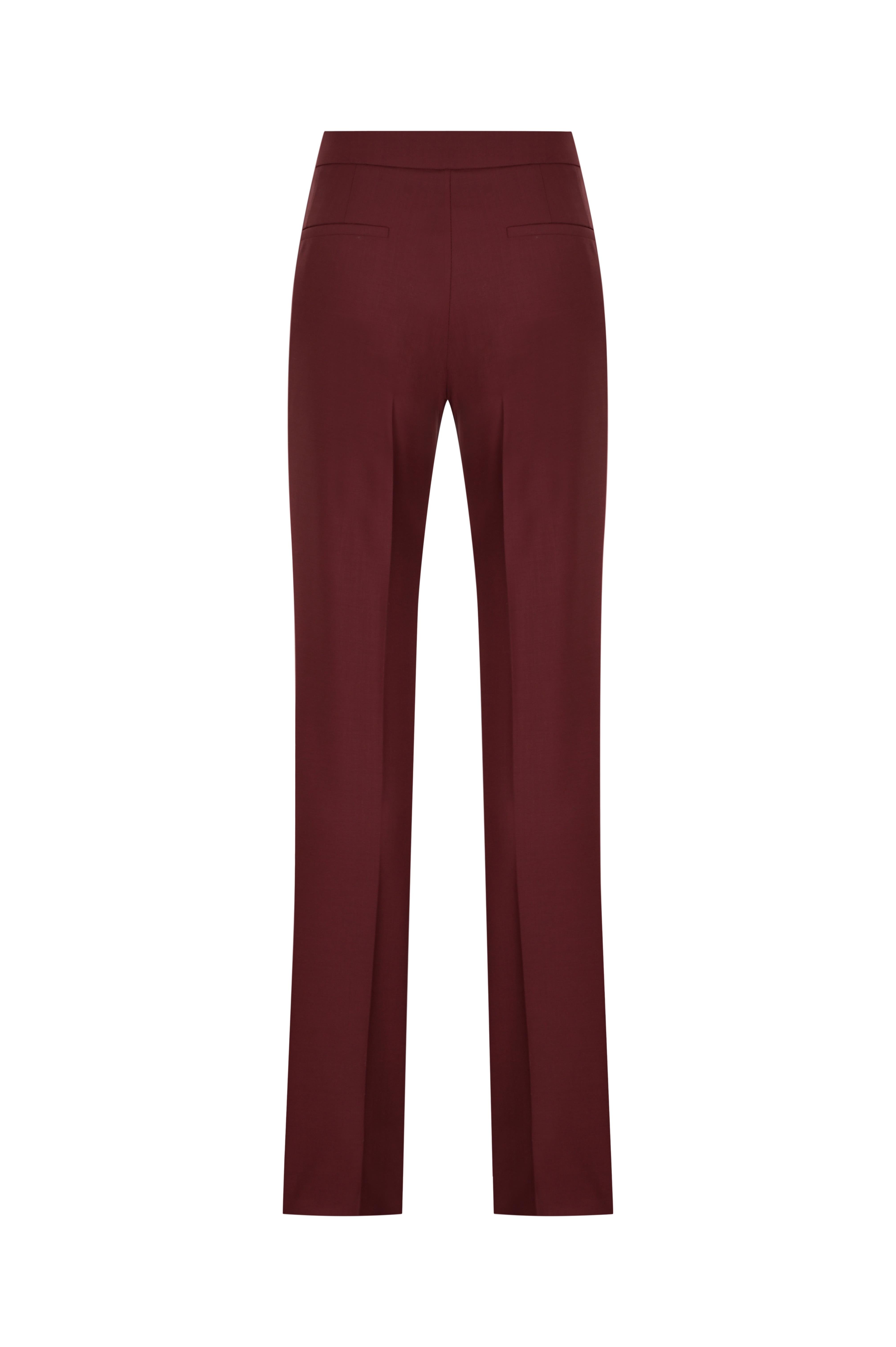 Bordo Önü Yırtmaçlı Cigarette Yün Pantolon