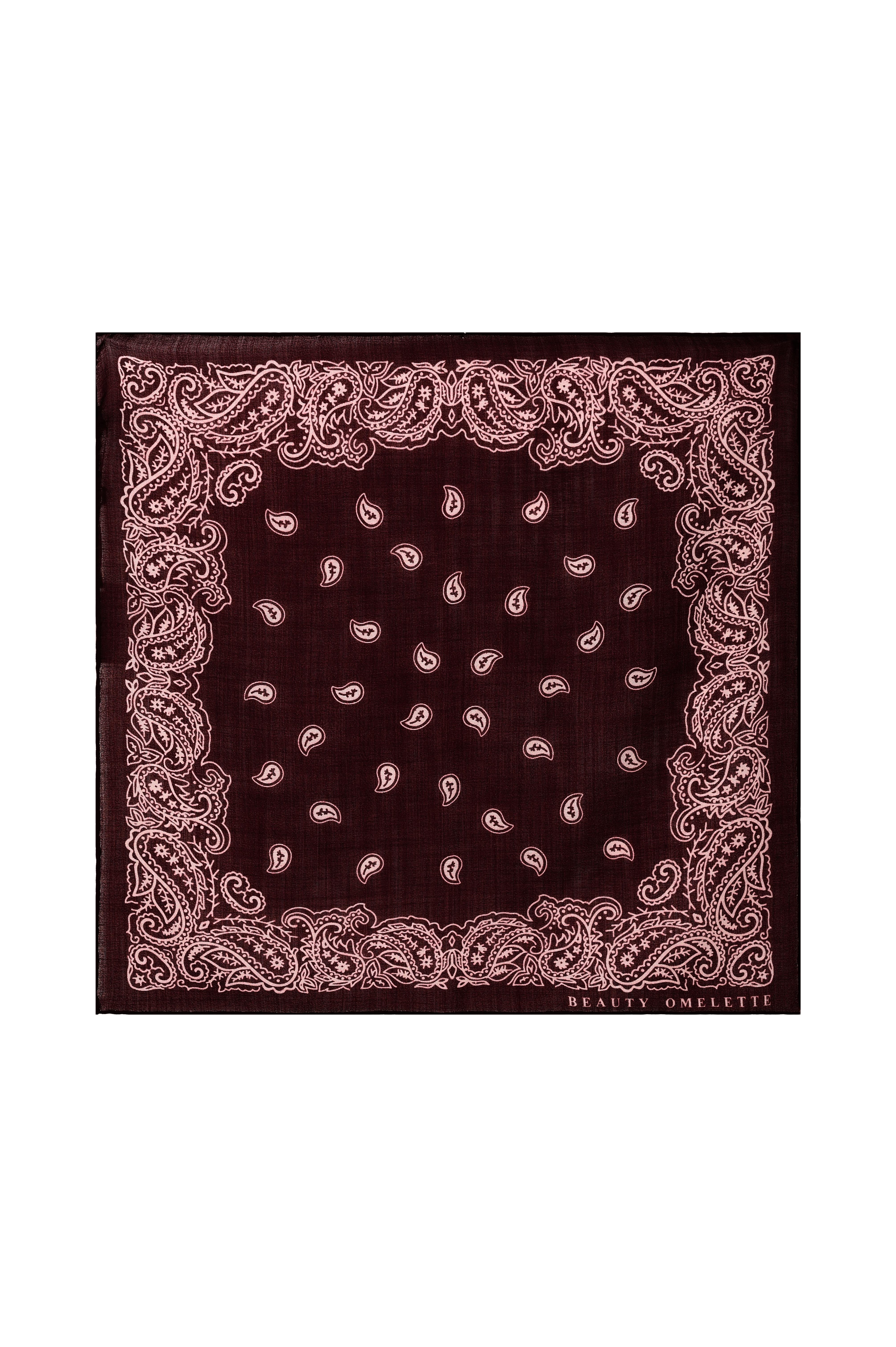 Bordo Şal Desen 55 x 55 Yün Fular