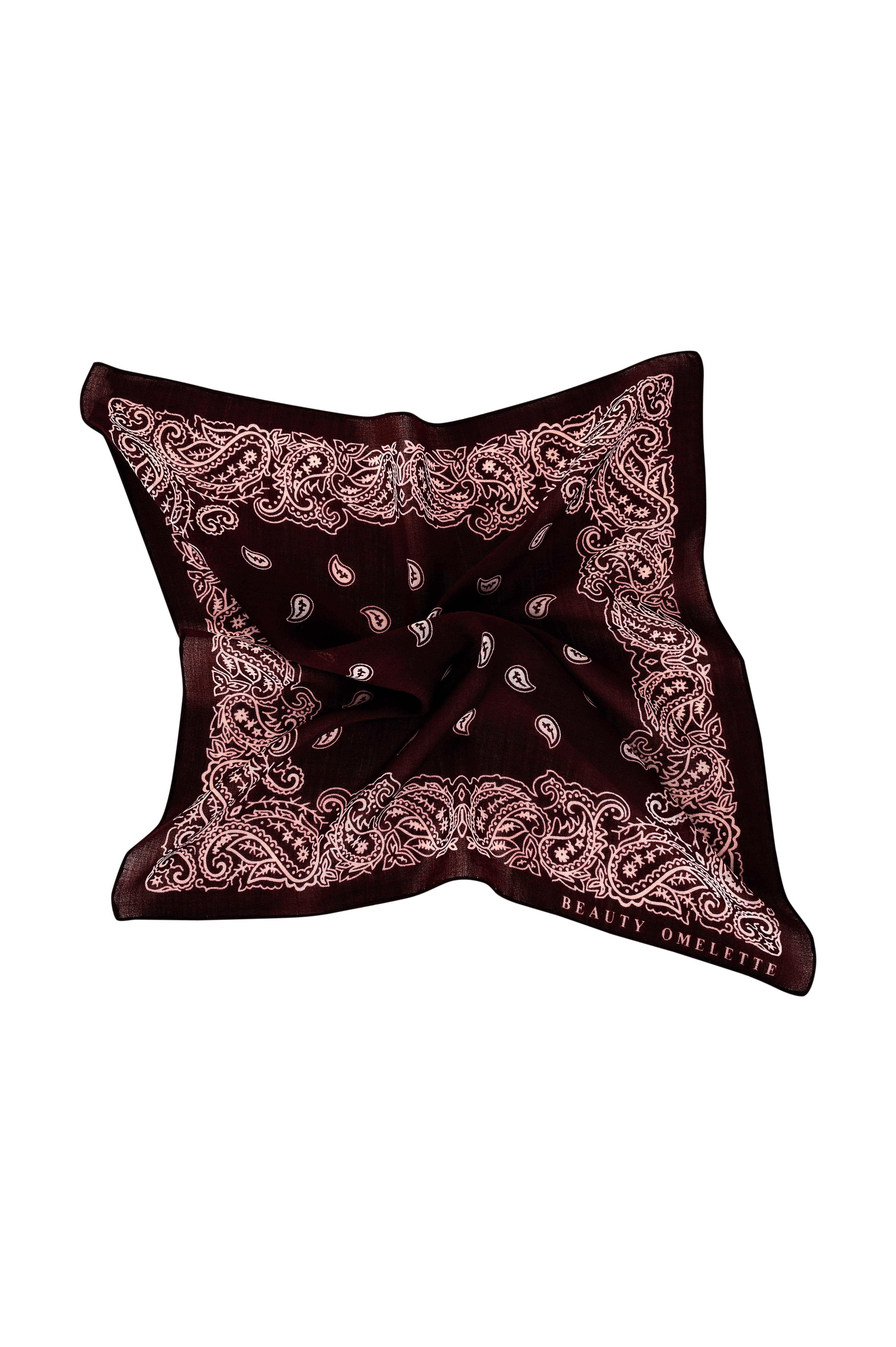 Bordo Şal Desen 55 x 55 Yün Fular