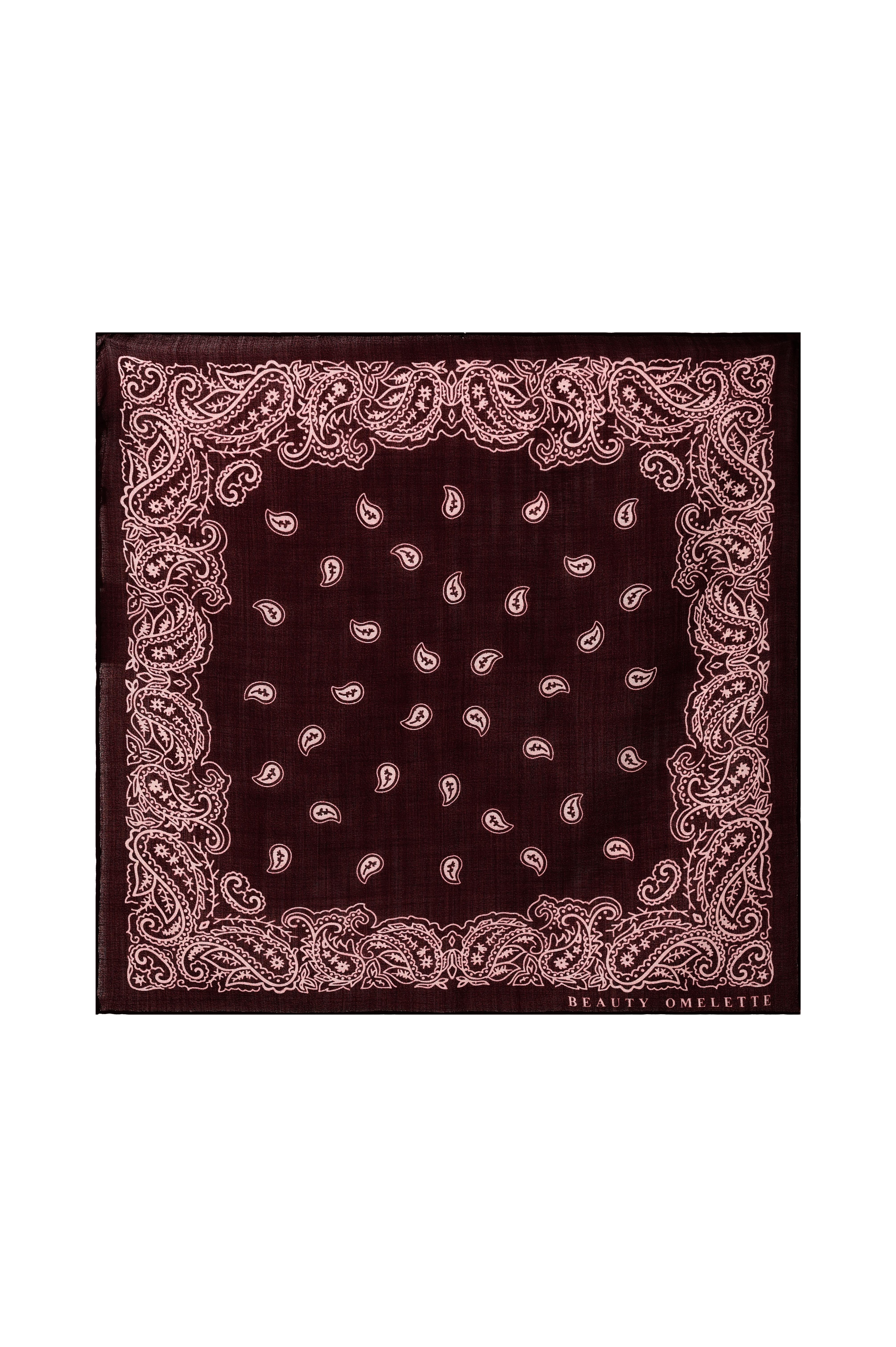 Bordo Şal Desen 55 X 55 Yün Şal
