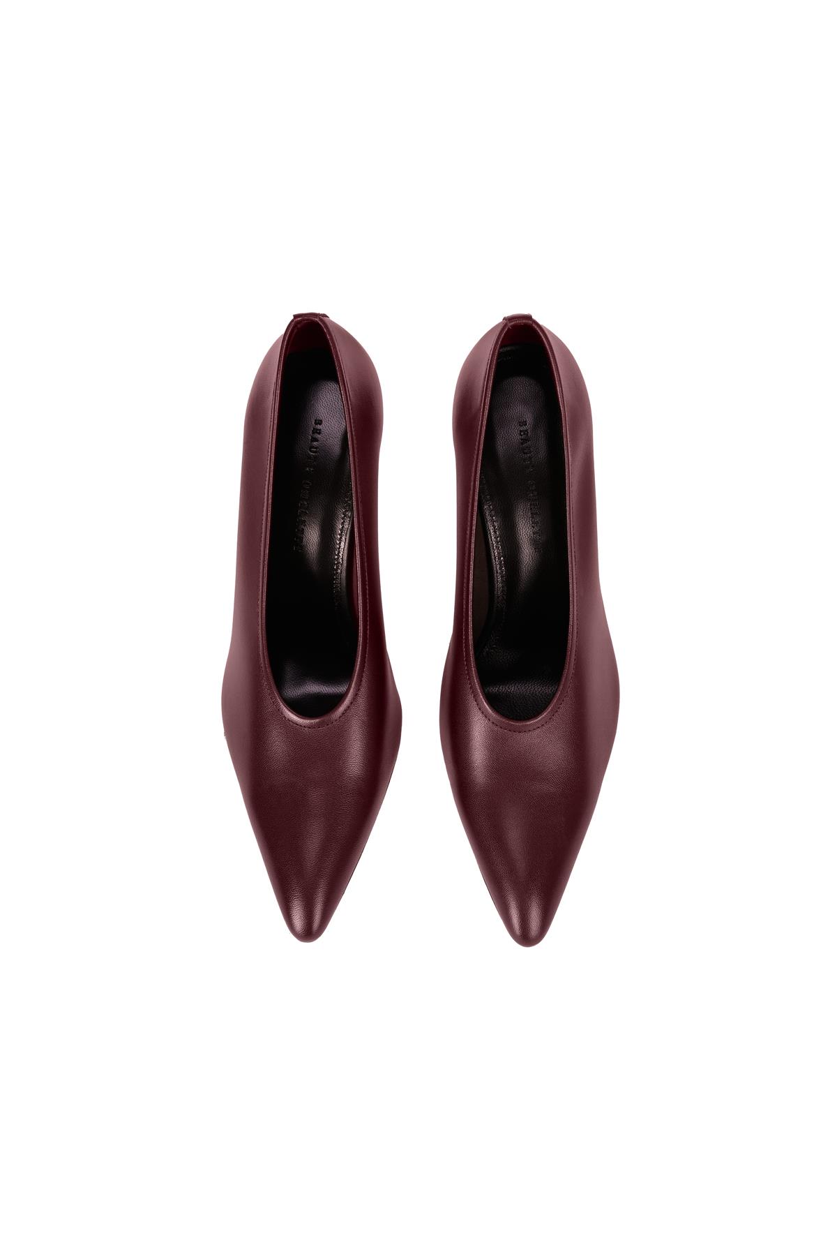 Bordo Streç Deri Stiletto