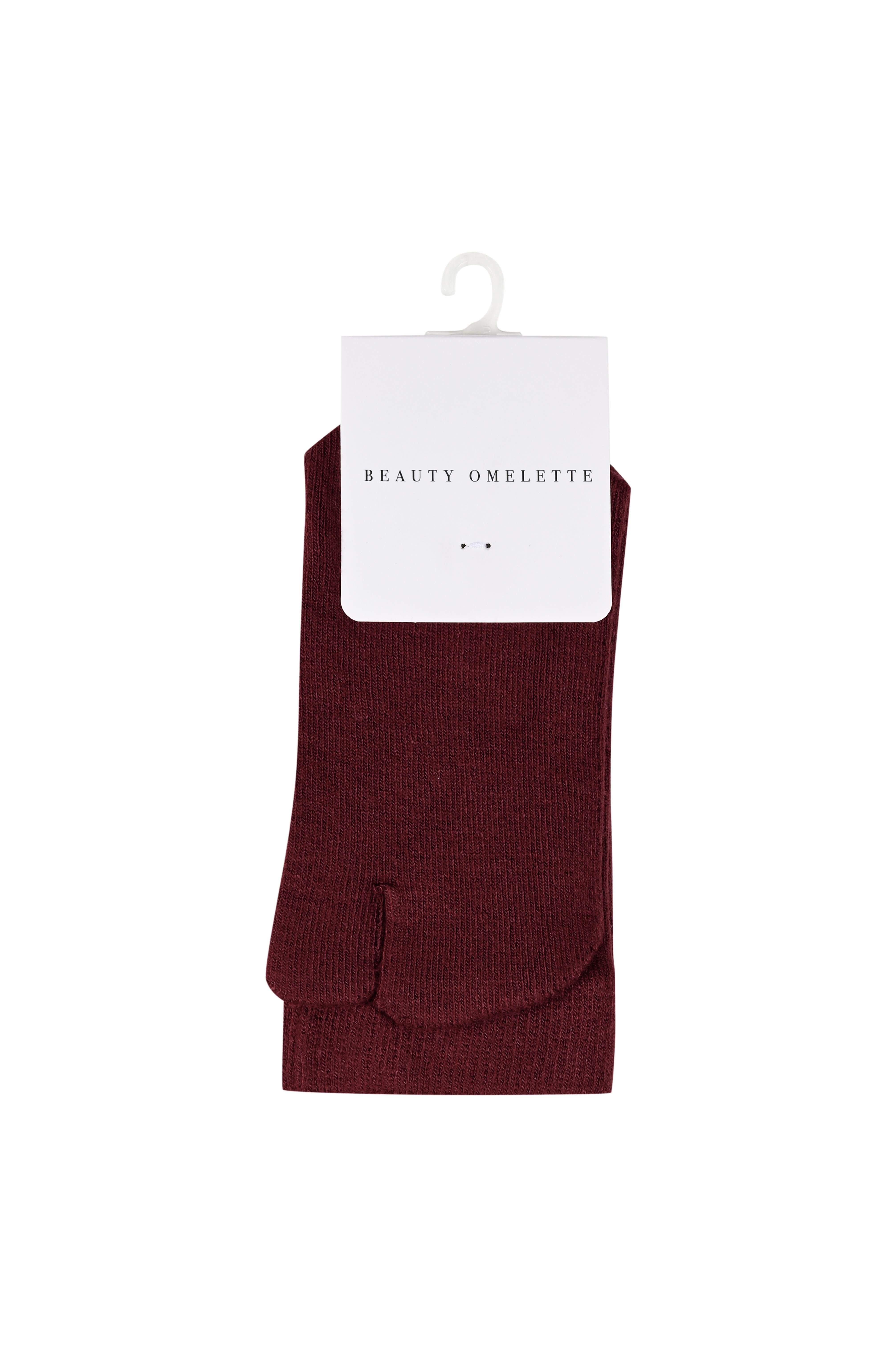 Bordo Tabi Bambu Çorap