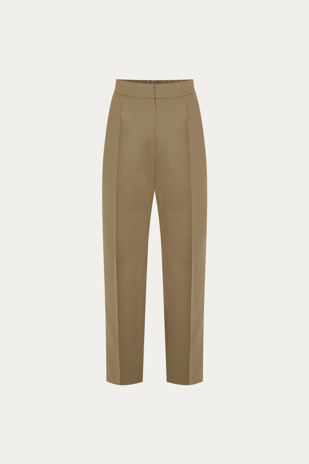 Camel Beli Lastikli Yün Havuç Takım Pantolon