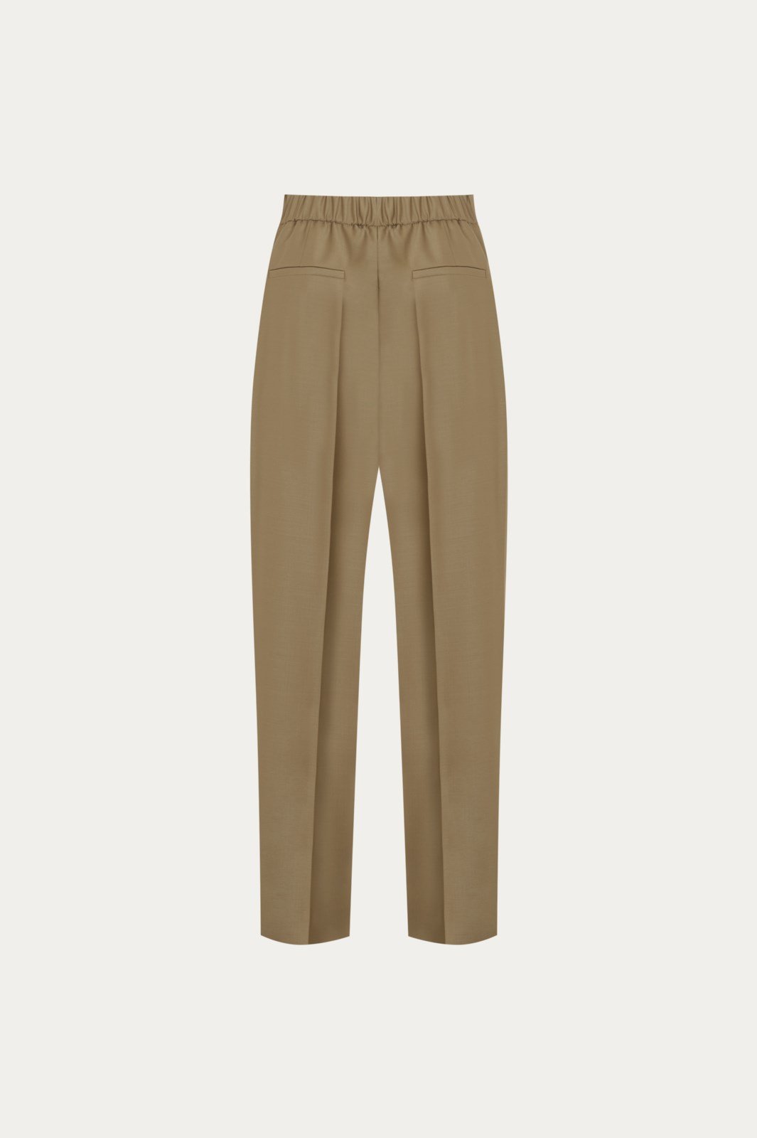 Camel Beli Lastikli Yün Havuç Takım Pantolon