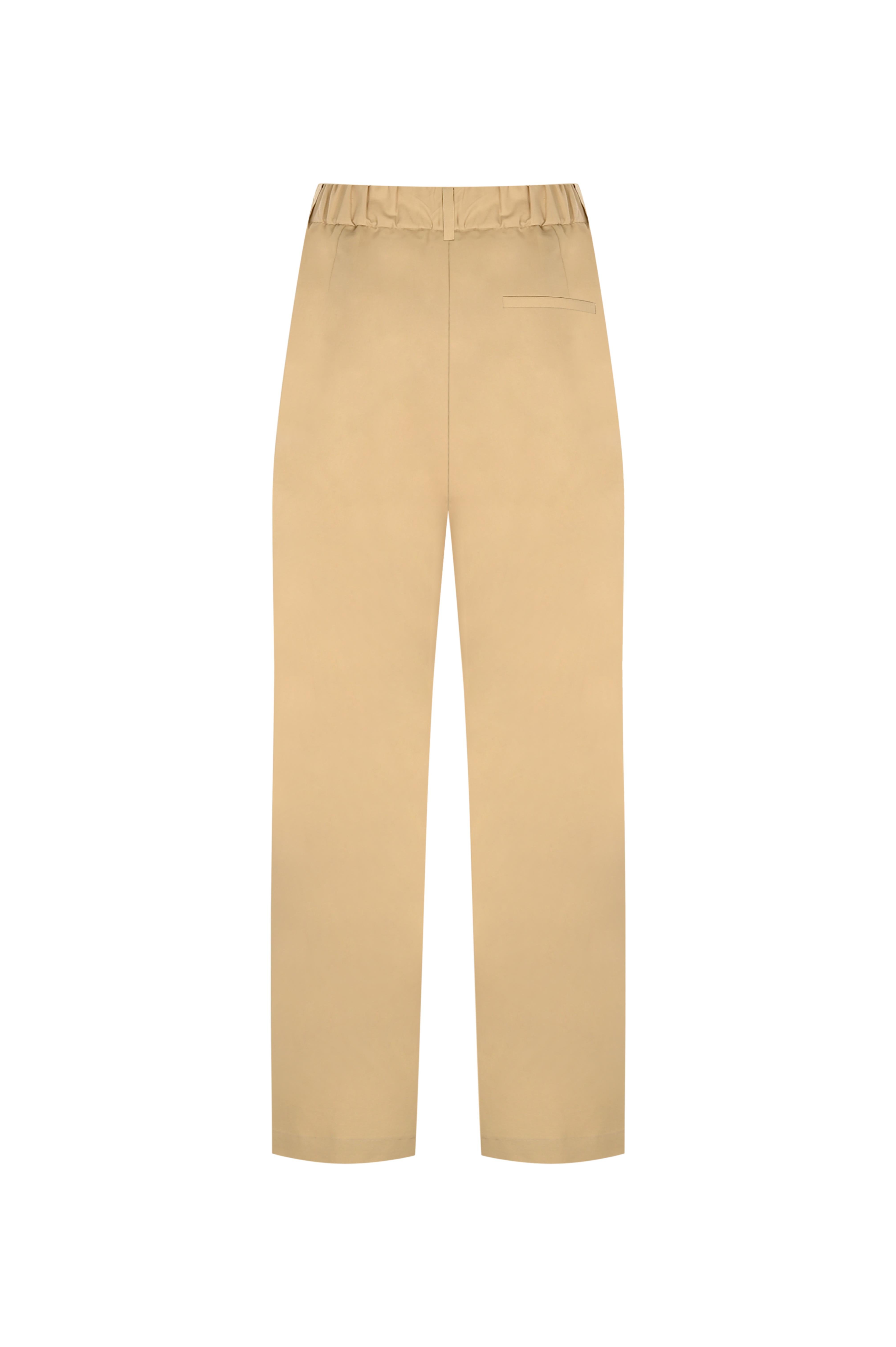 Camel Çift Pilili Koton Pantolon