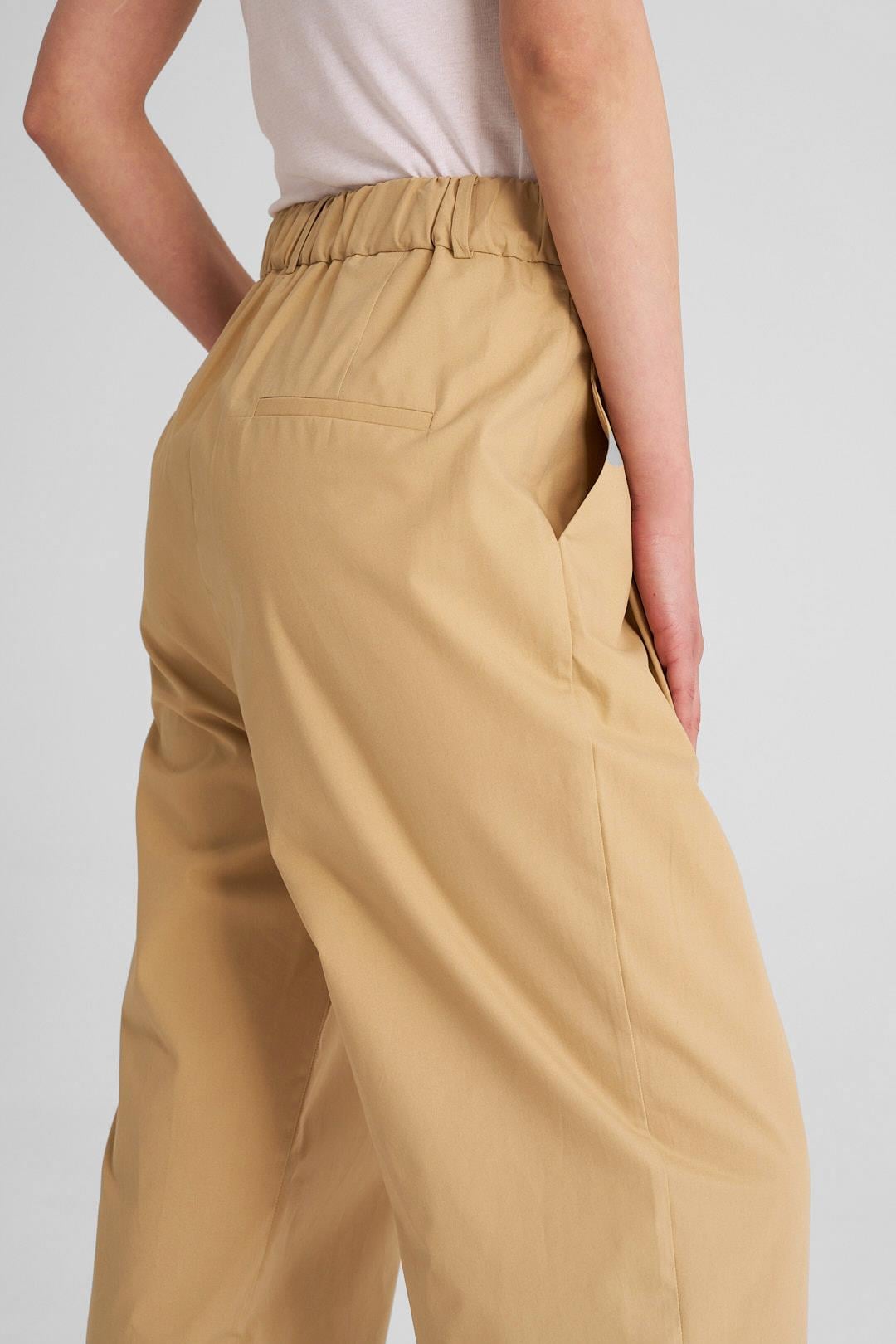 Camel Çift Pilili Koton Pantolon