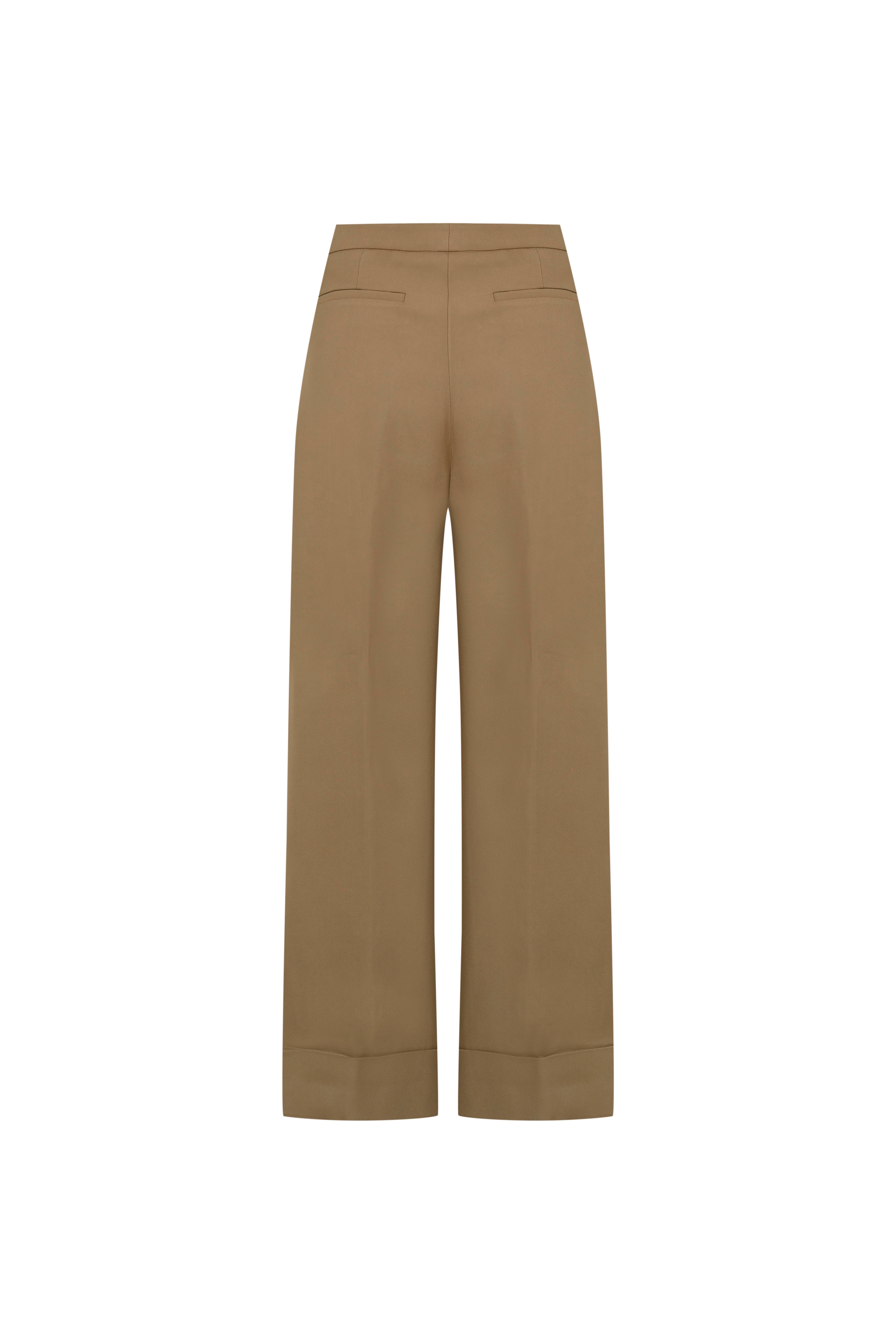 Camel Dökümlü Culotte Pantolon
