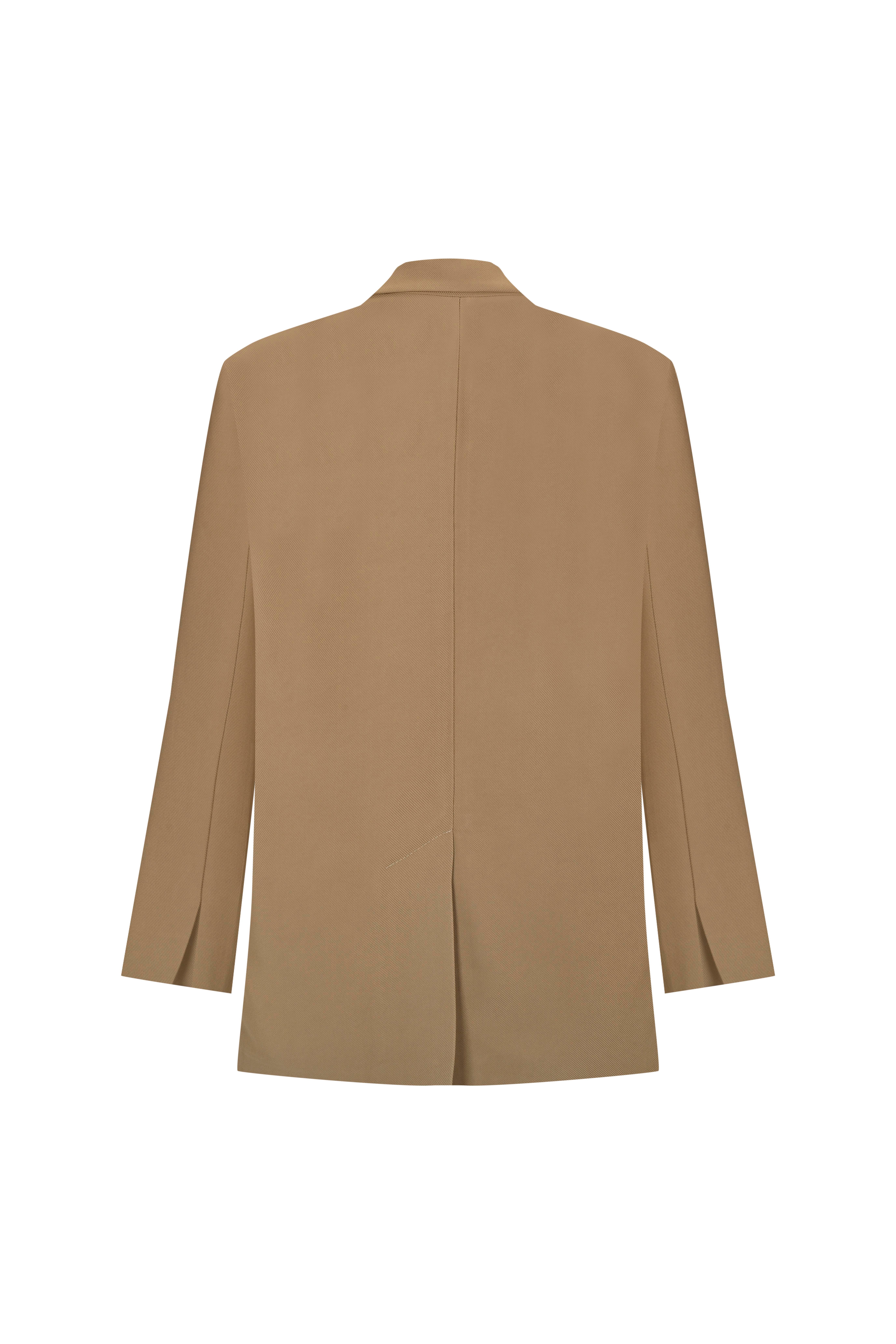 Camel Dökümlü Hırka Ceket