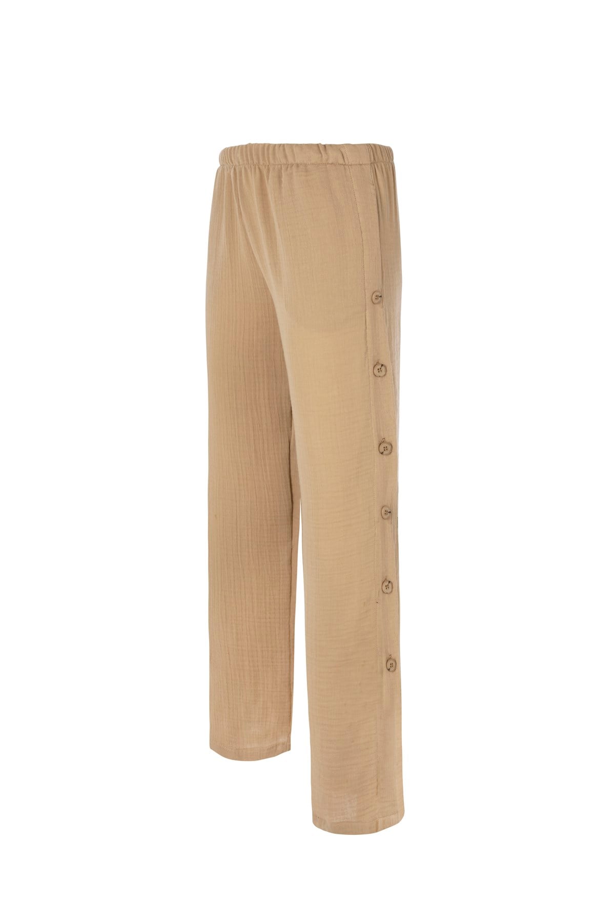 Camel Düğme Detaylı Plaj Pantolonu
