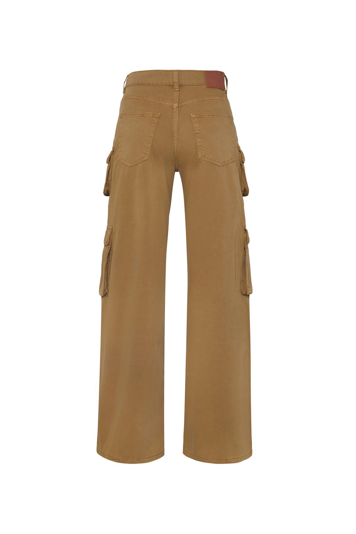 Camel Gabardin Kargo Pantolon
