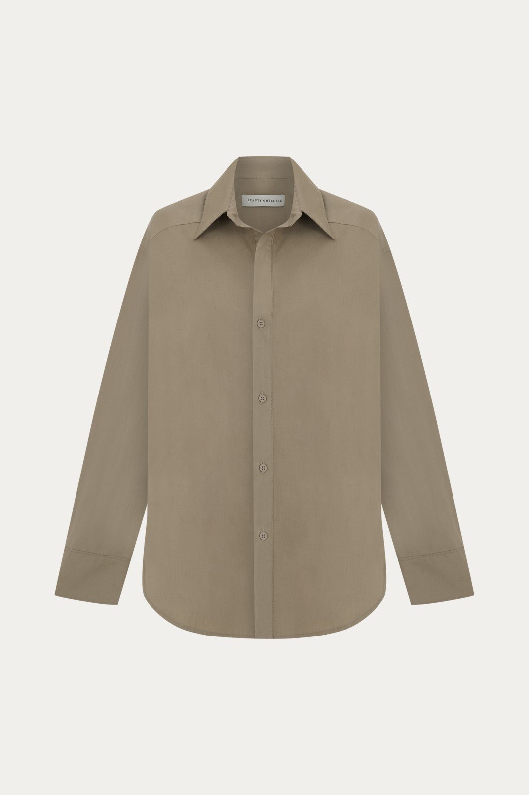 Camel Kavisli Poplin Gömlek