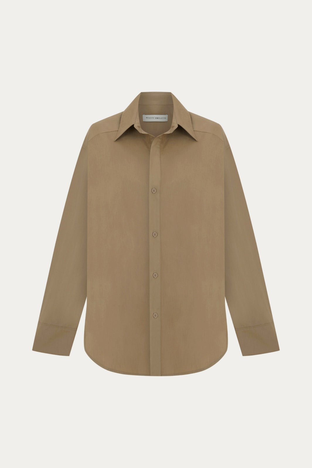 Camel Kavisli Poplin Gömlek