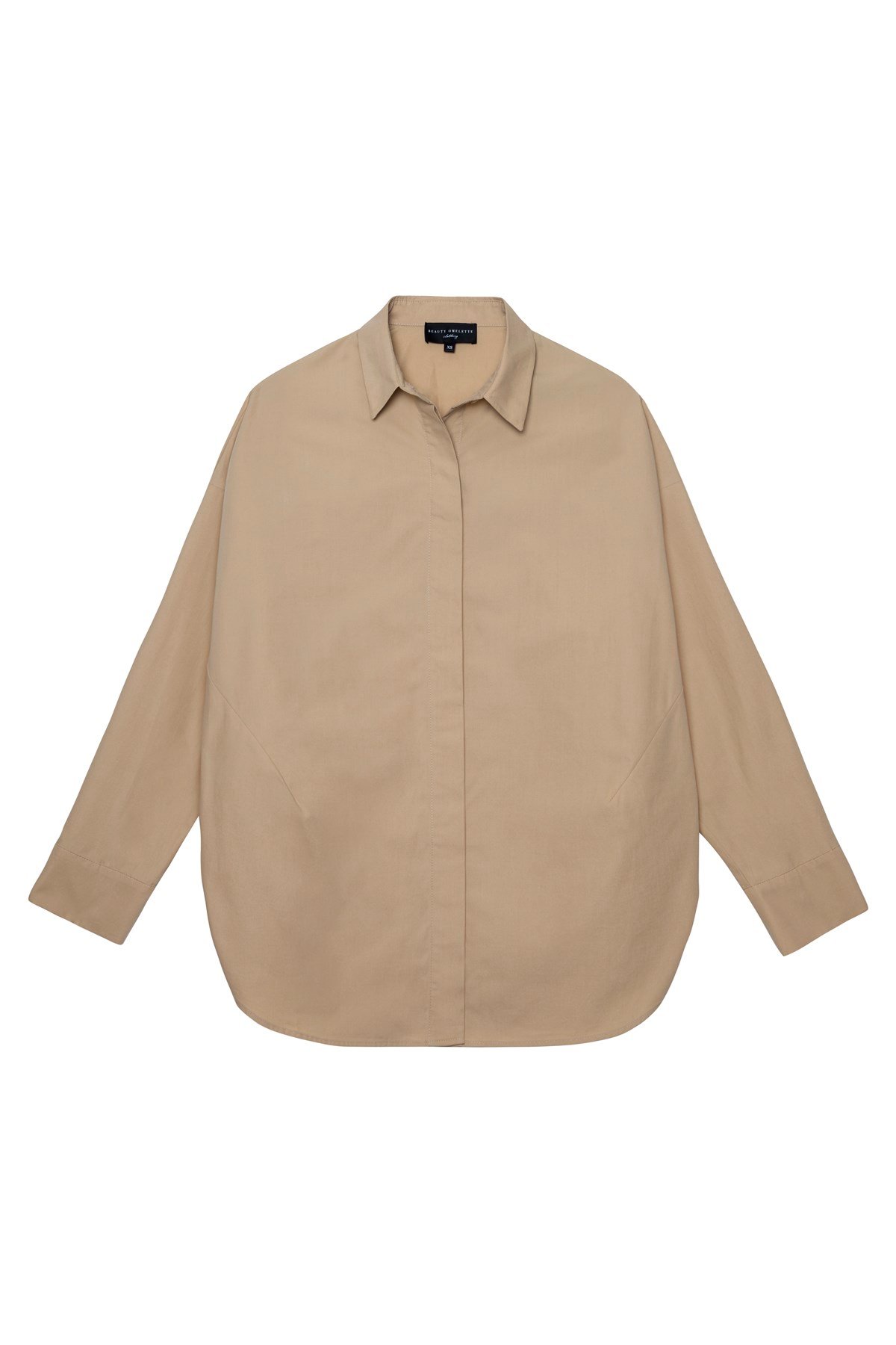 Camel Oversize Poplin Gömlek