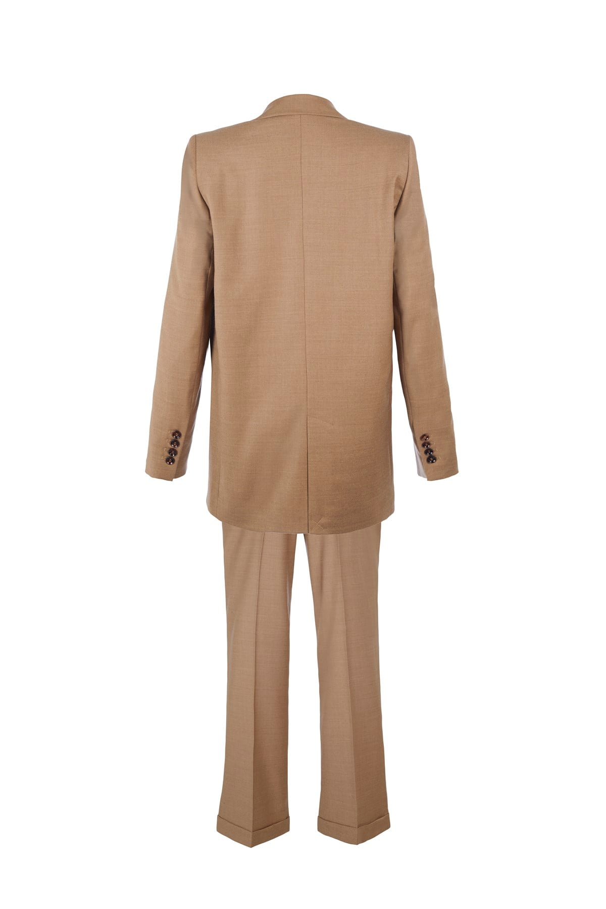 Camel Pilili Yünlü Takım Pantolon