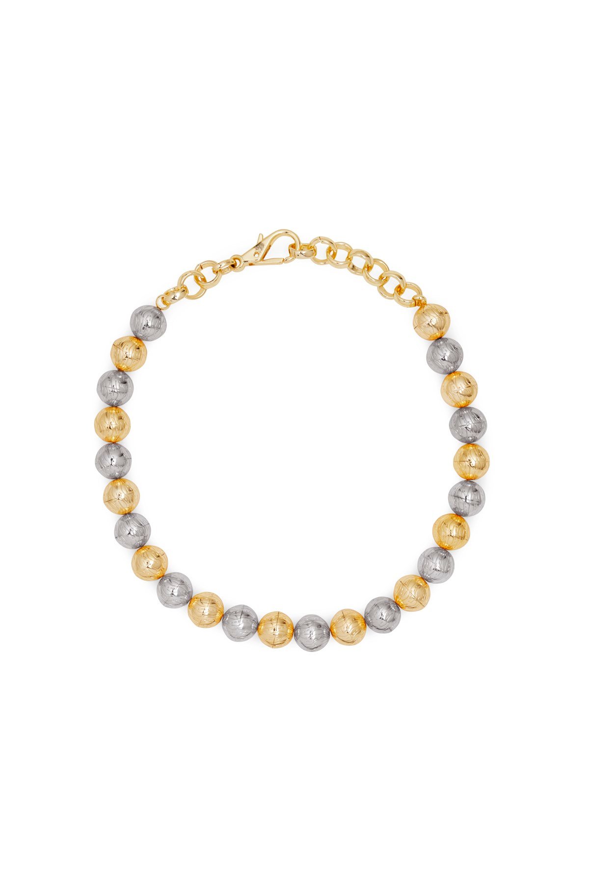 Çift Renkli Top Form Kısa Kolye