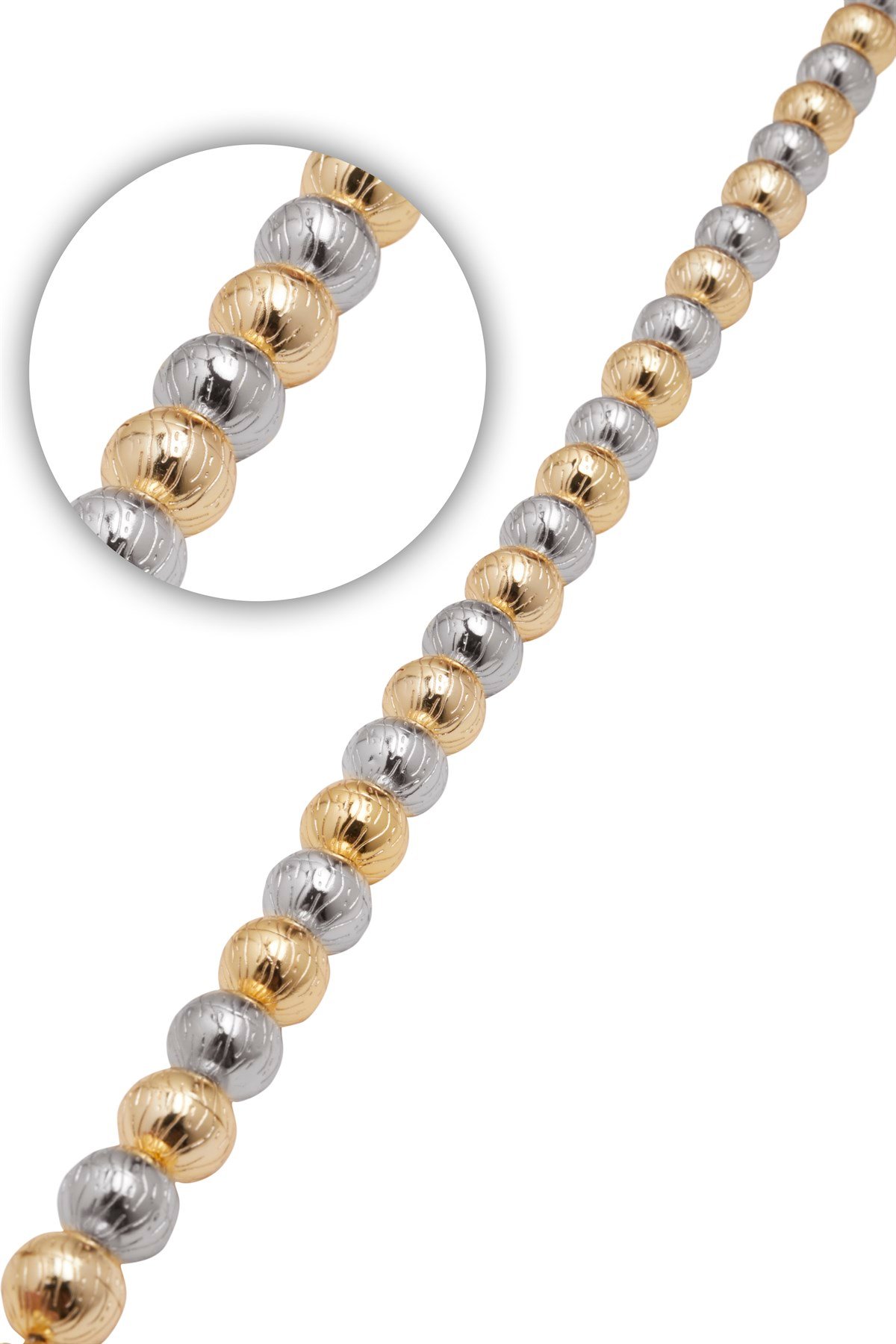 Çift Renkli Top Form Kısa Kolye