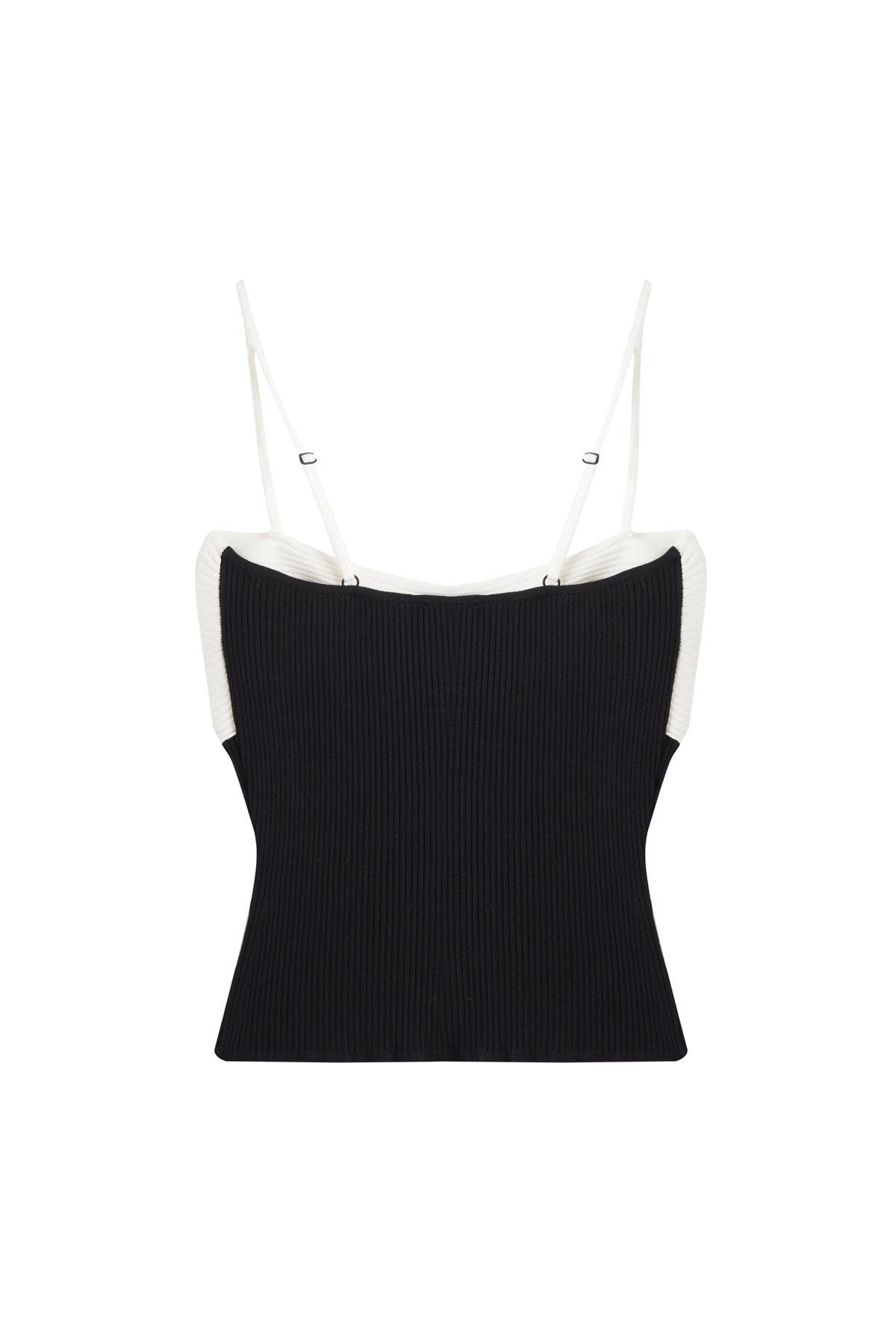 Colorblock Korse Görünümlü Triko Büstiyer