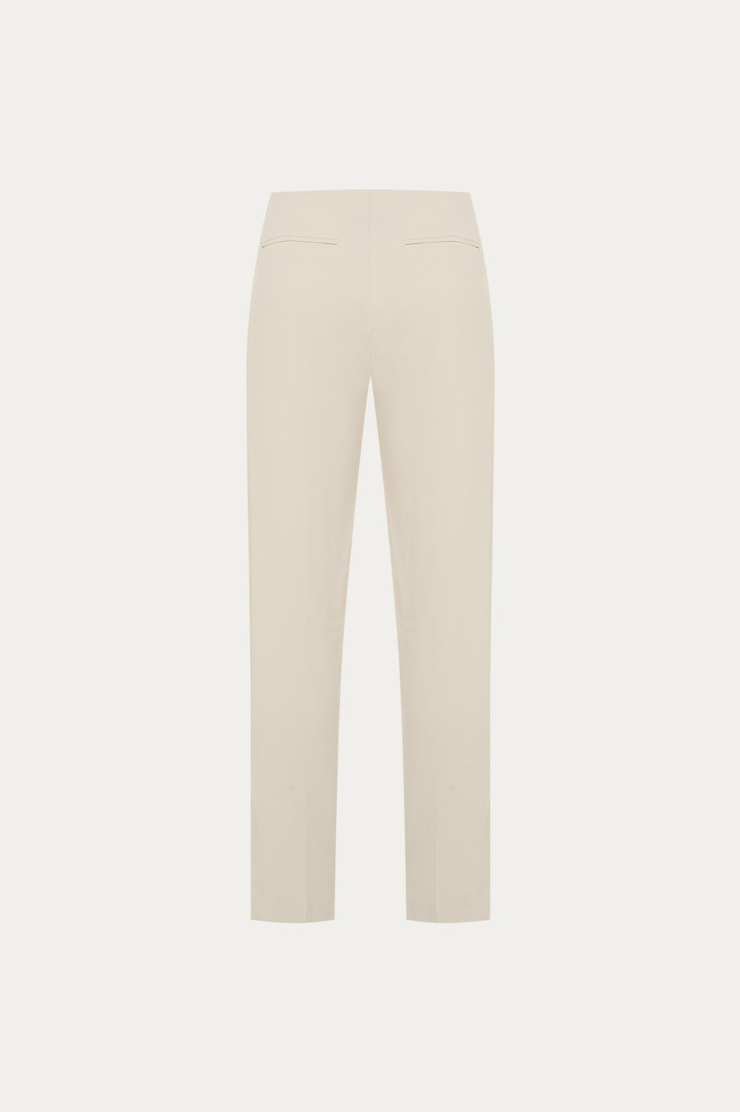 Ekru Düz Kesim Crop Pantolon