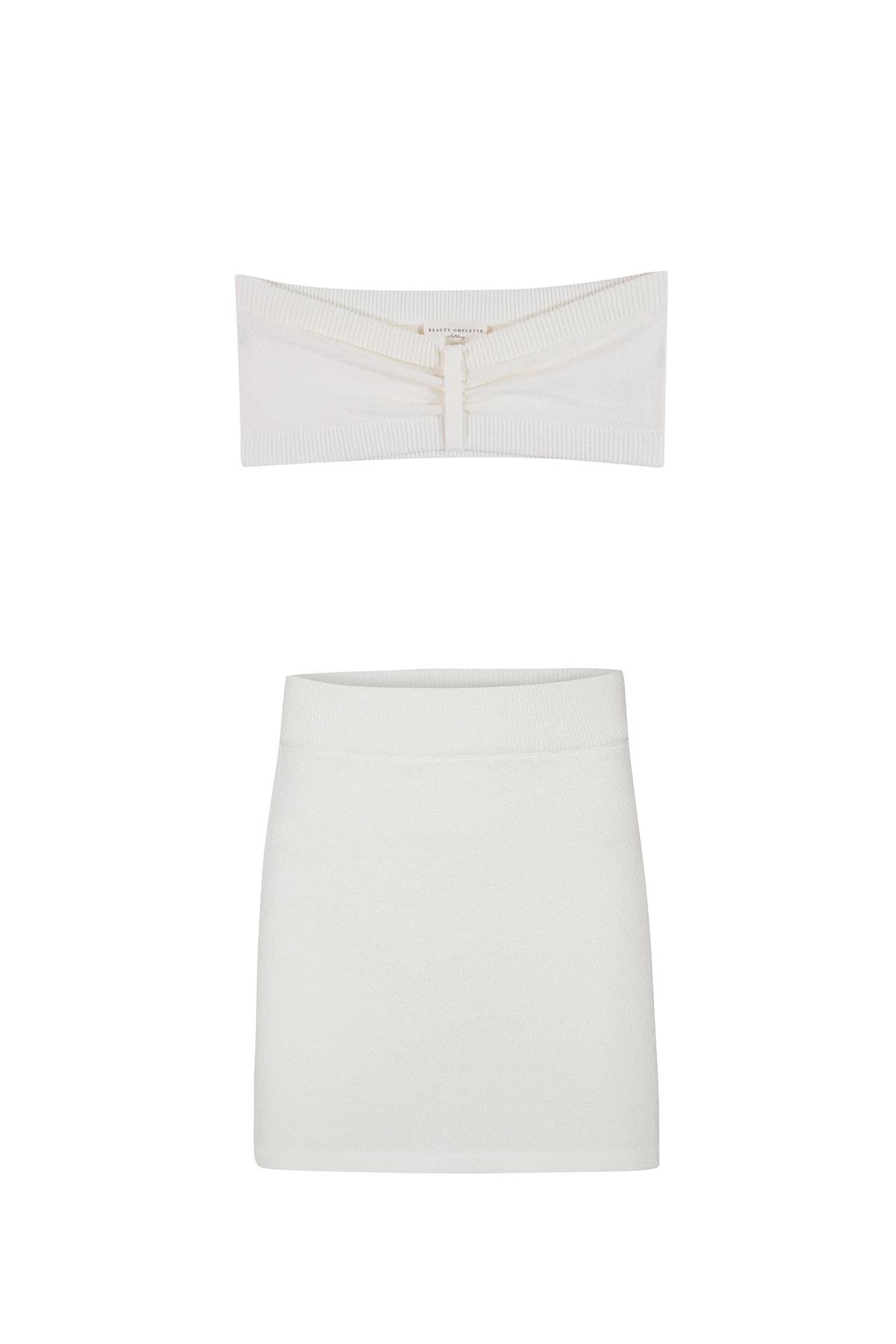 Ekru Havlu Straplez Bra