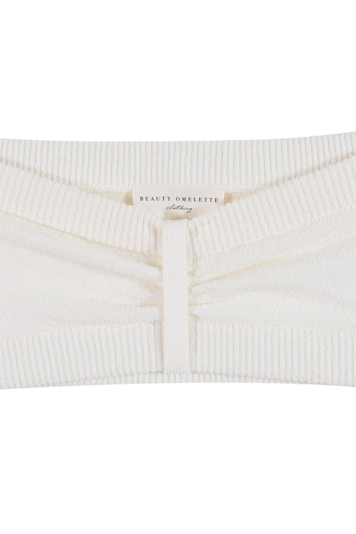 Ekru Havlu Straplez Bra