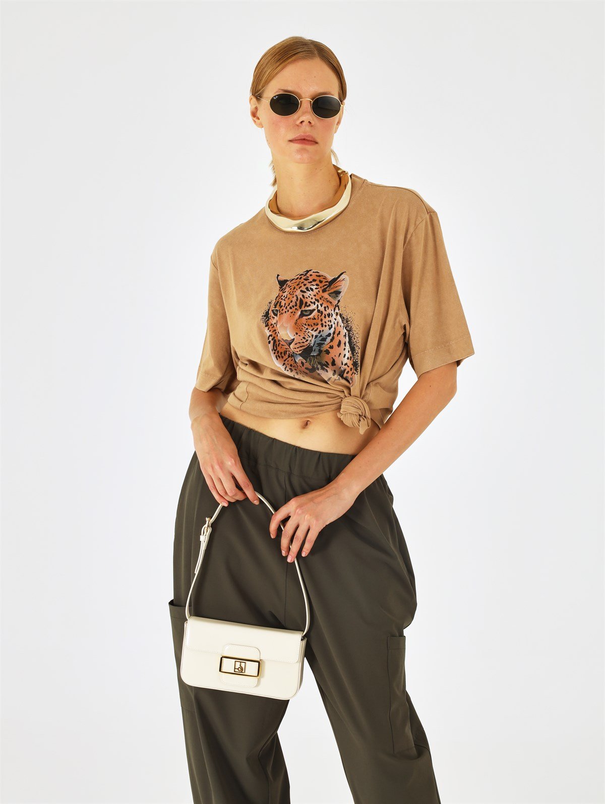 Ekru Logo Box Day Bag