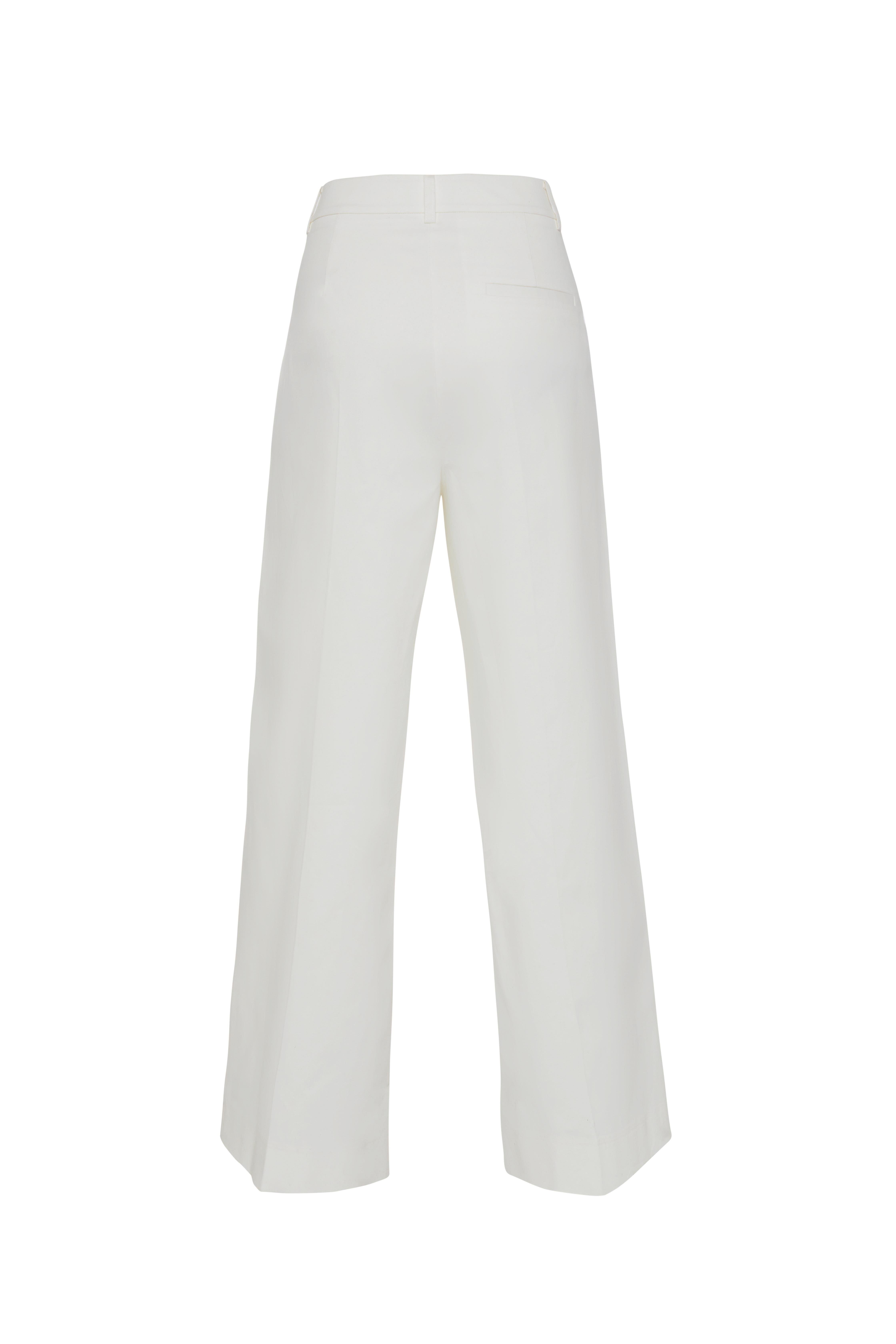 Ekru Pilili Bol Paça Uzun Pantolon