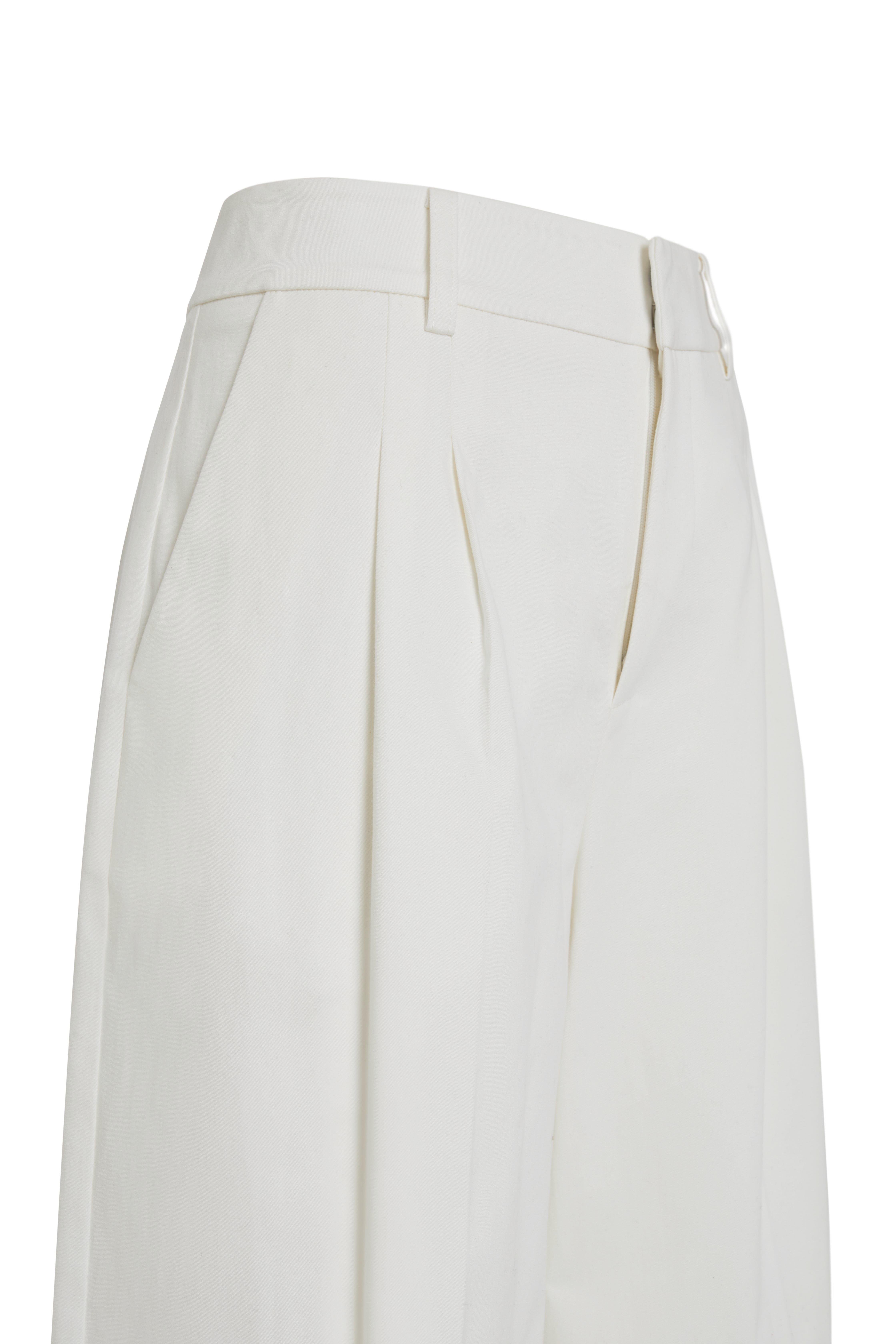 Ekru Pilili Bol Paça Uzun Pantolon