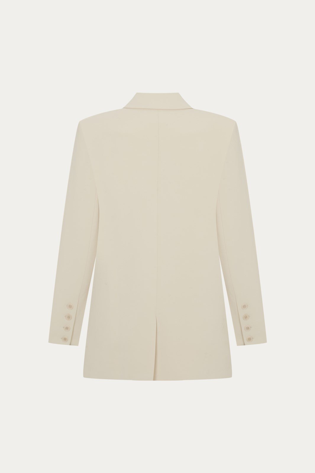 Ekru Vatkalı Kruvaze Blazer