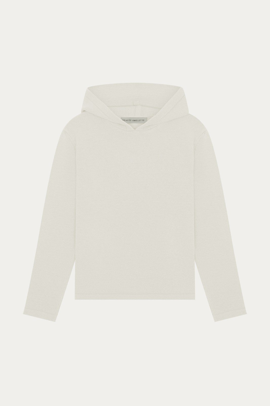 Ekru Yün Karışımlı Hoodie Triko Sweat