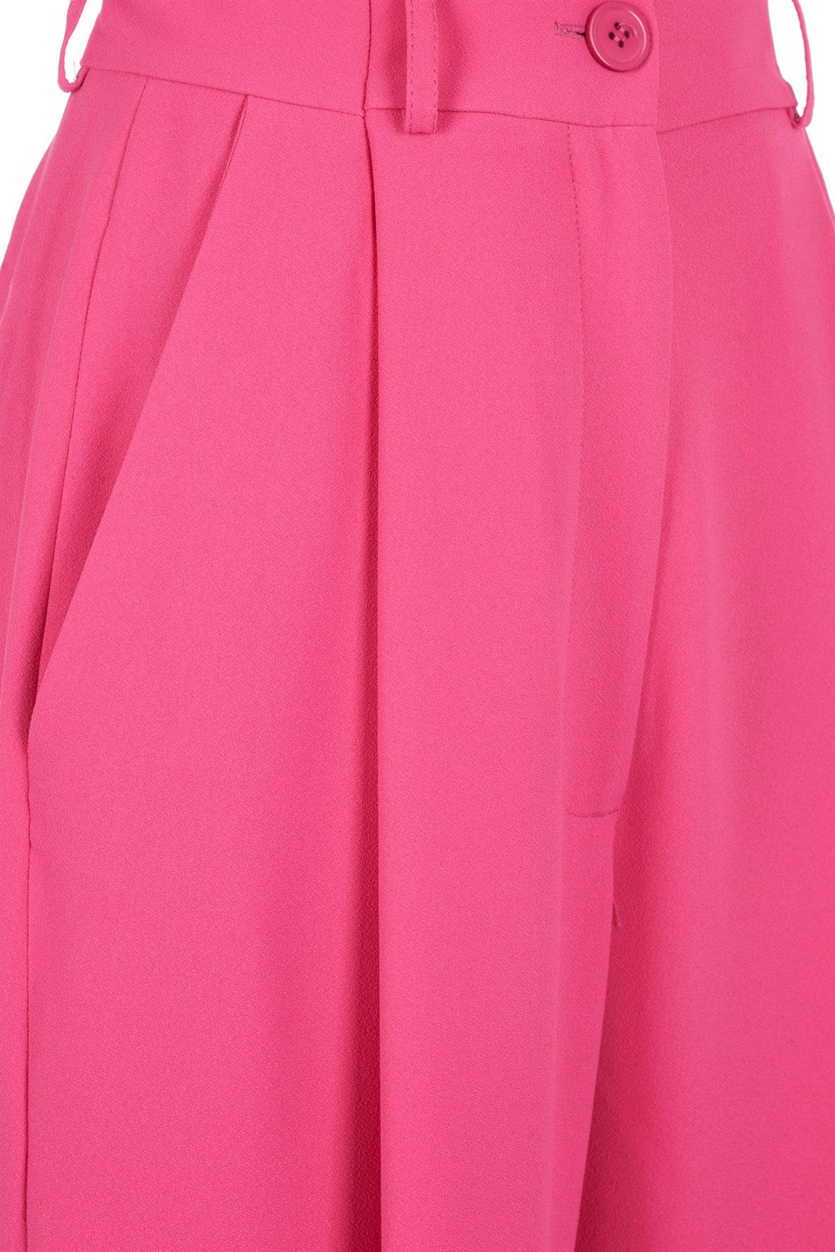 Fuşya Oversize Krep Pantolon