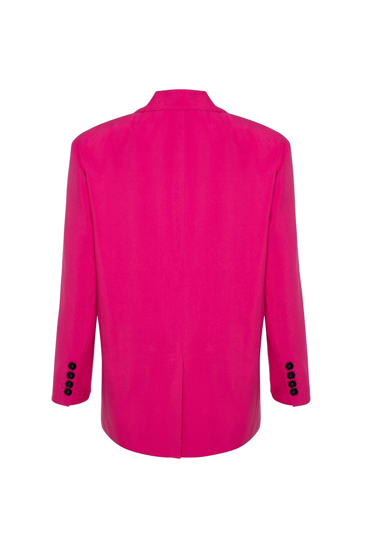 Fuşya Vatkalı Düz Kesim Oversize Blazer