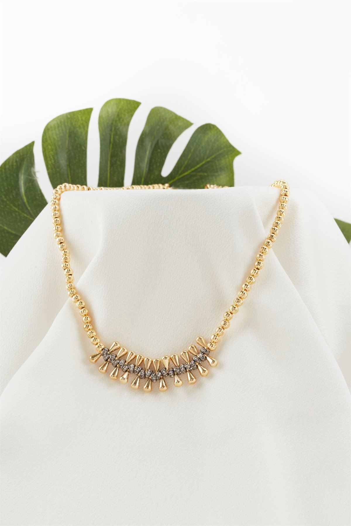 Gold 3Lü Set Taşlı Kolye