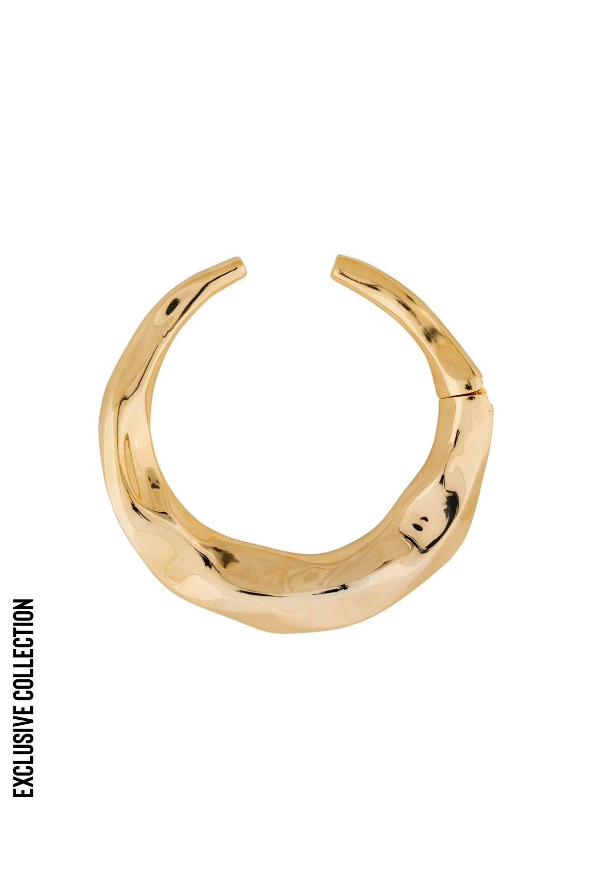 Gold Amorf Tasma Kolye - Exclusive Collection
