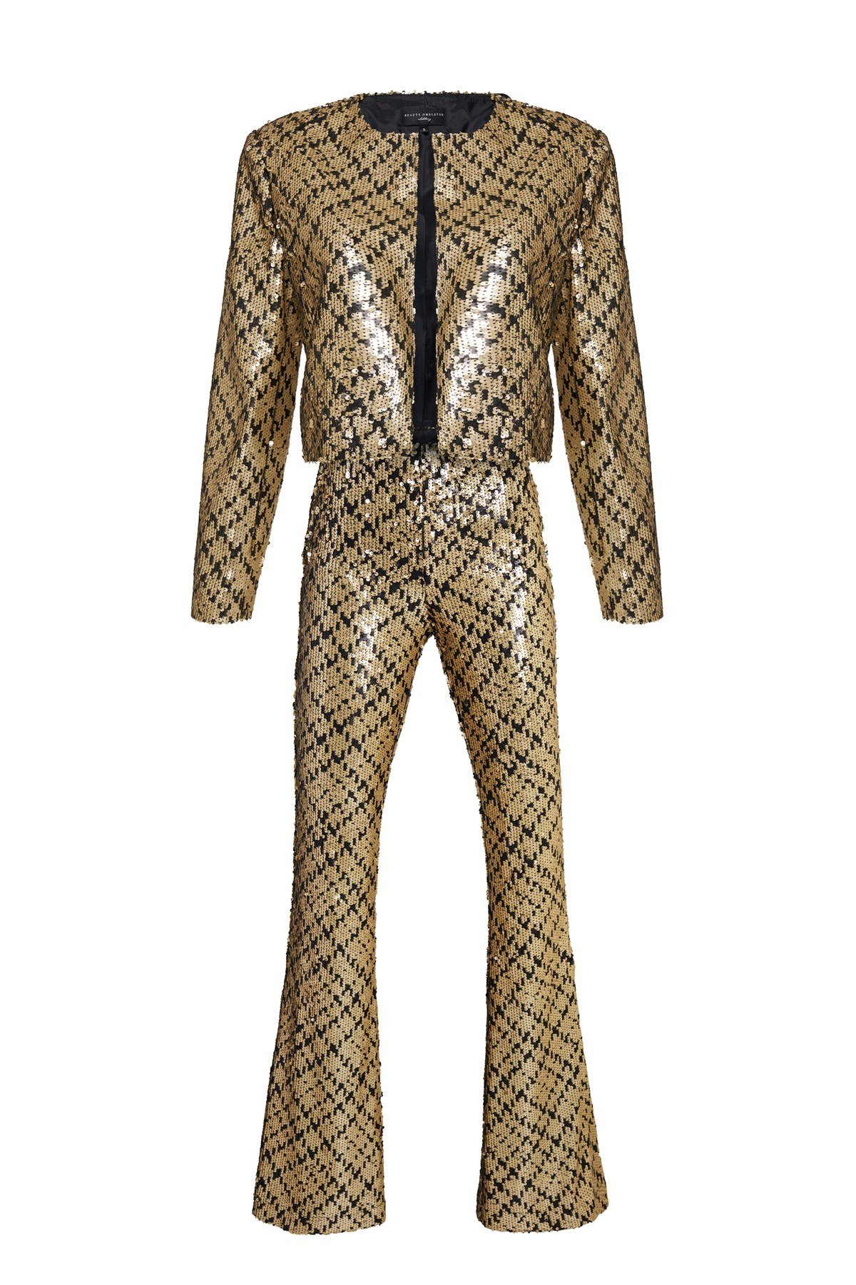 Gold Çift Renkli Payetli Kutu Form Ceket - Special Edition