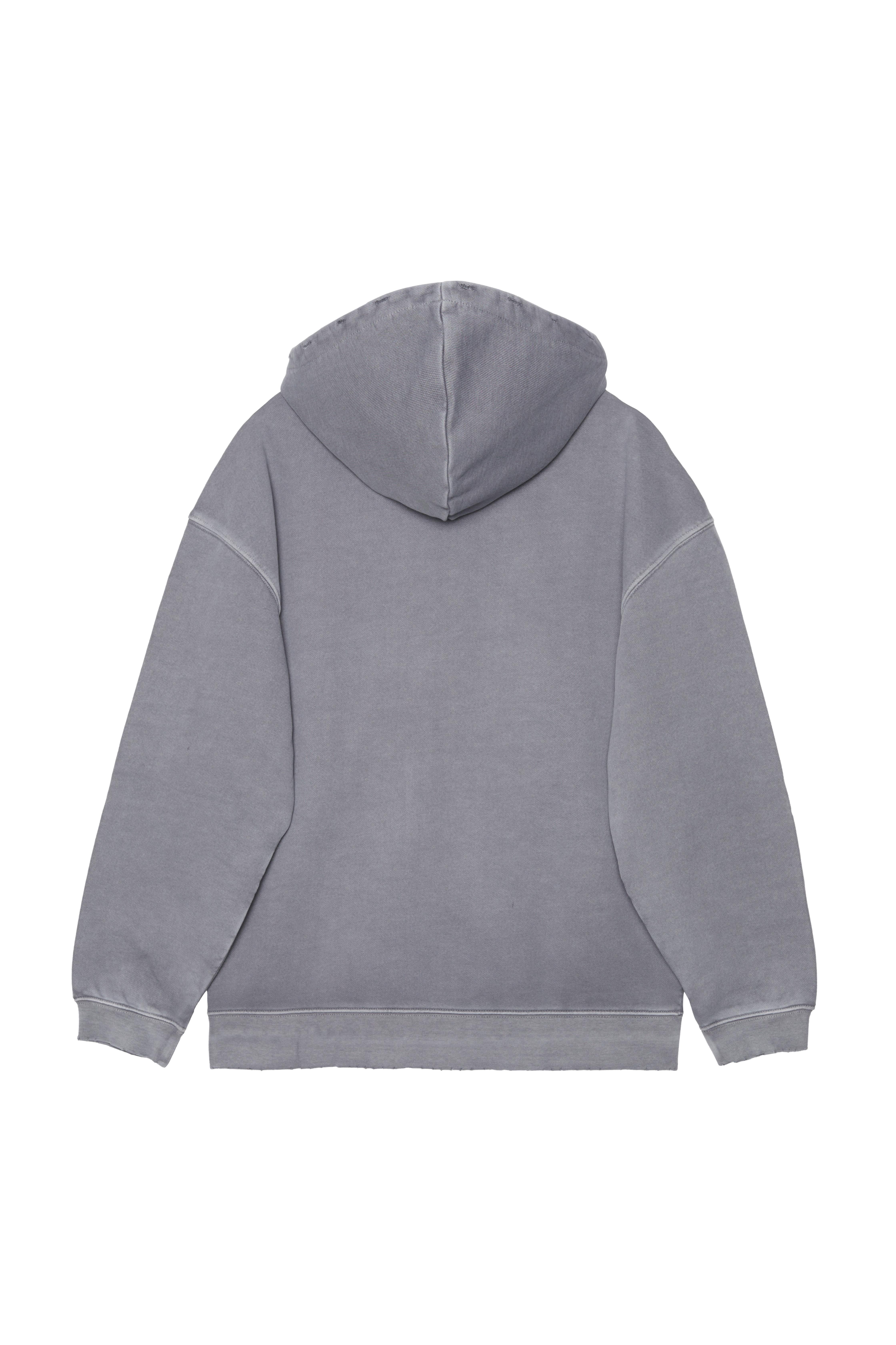 Gri BO Sports Zip Up Yıkamalı Hoodie