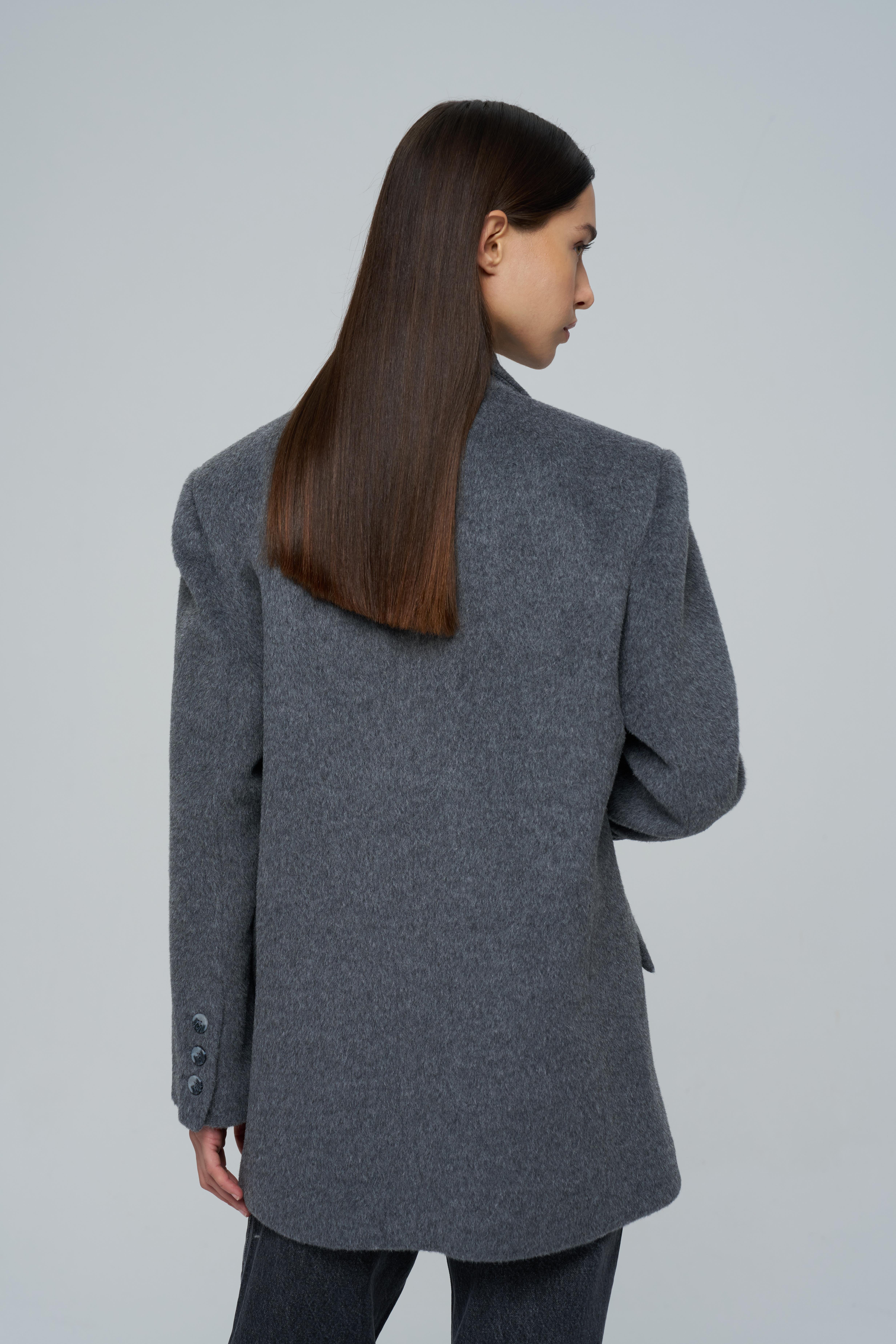 Gri Daddy Alpaka Ceket Kaban