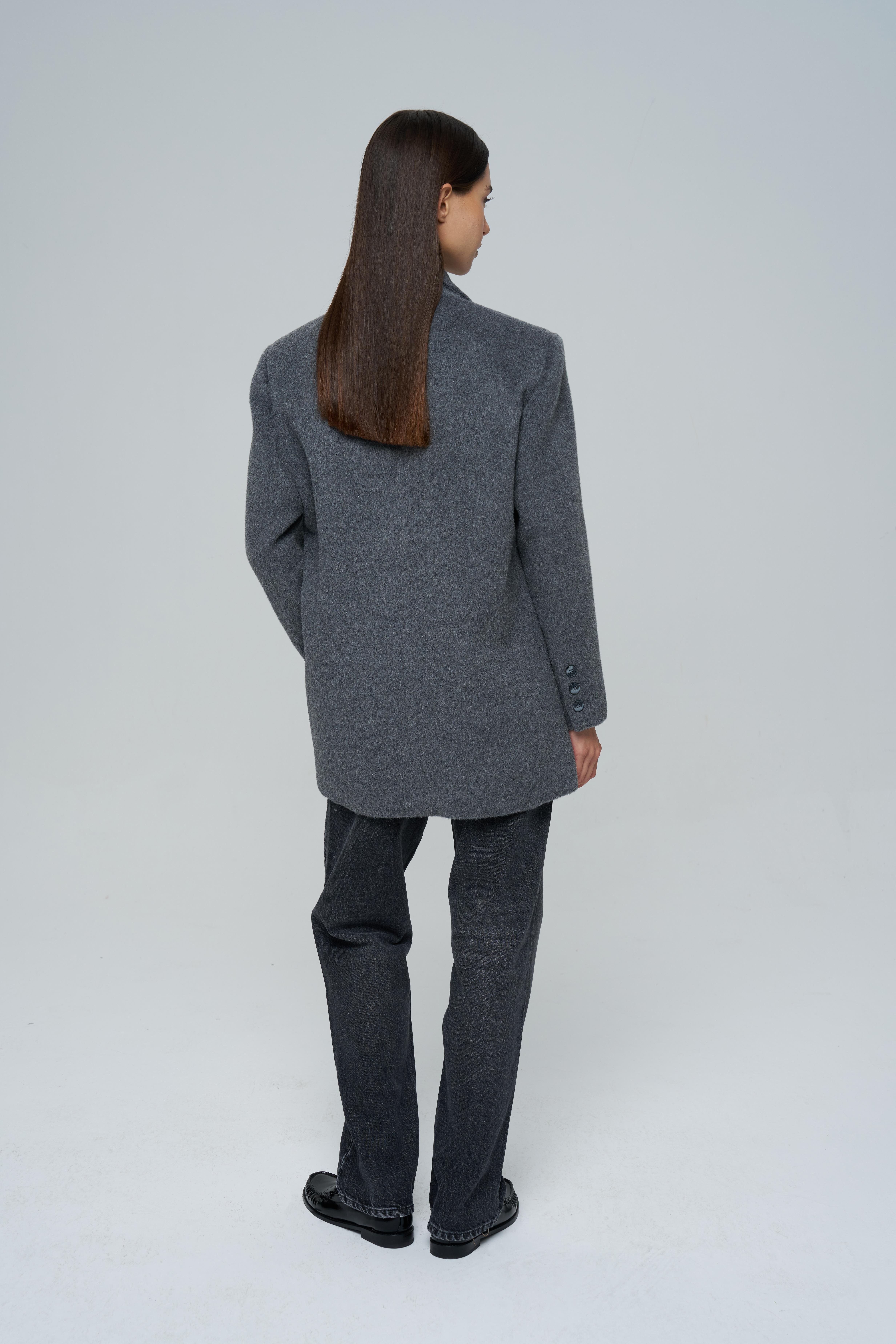 Gri Daddy Alpaka Ceket Kaban