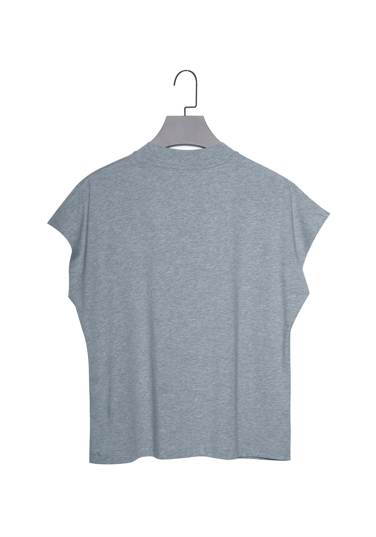 Gri Dik Yaka T-shirt  